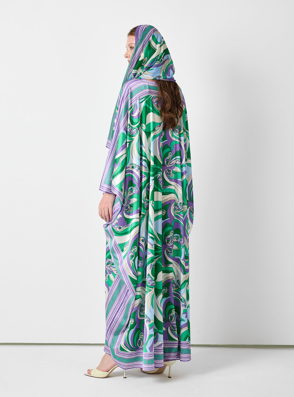 Multi Colour Printed Kaftan with Scarf Set - Store WF