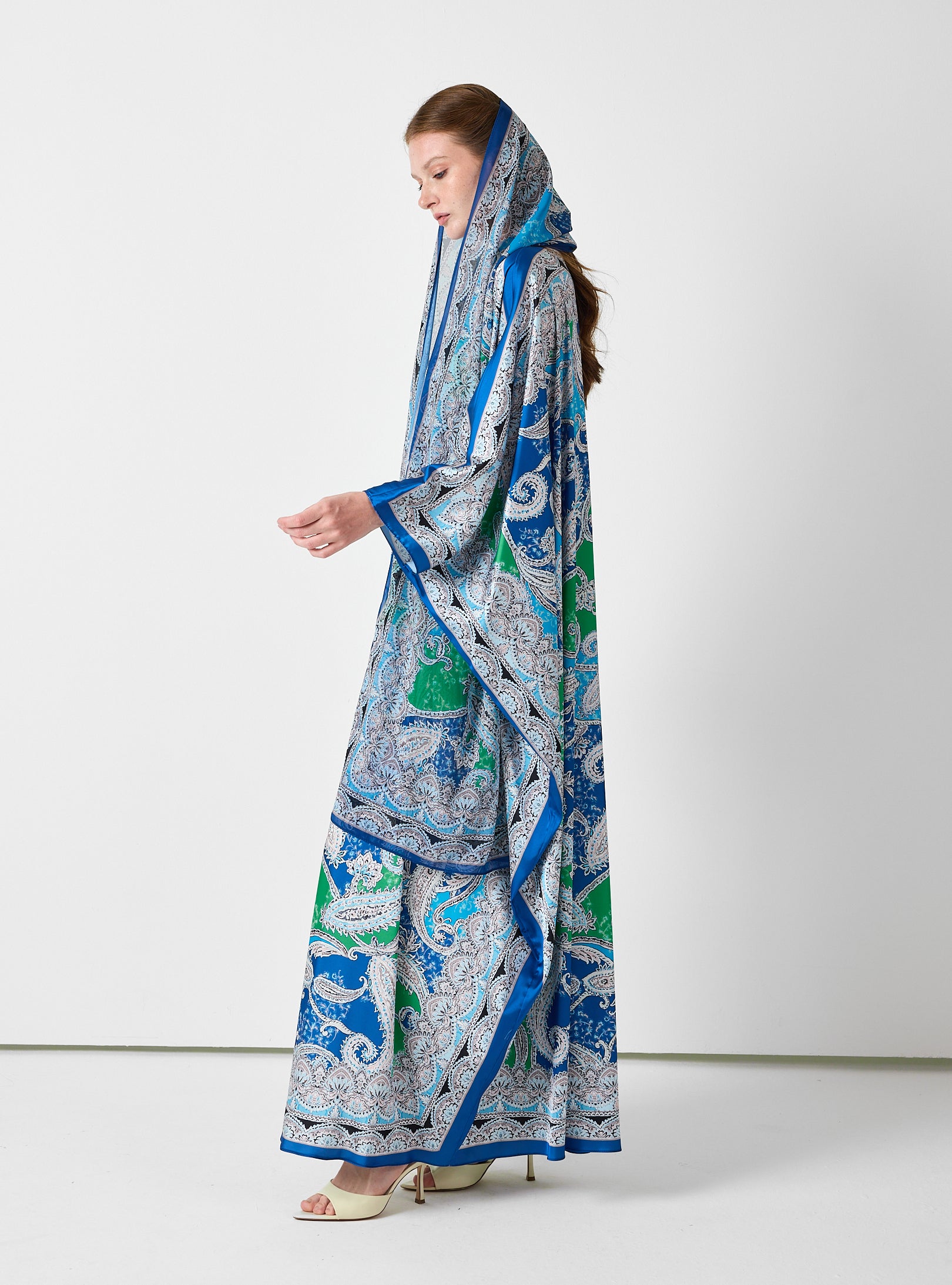 Multi Colour Printed Kaftan with Scarf Set - Store WF