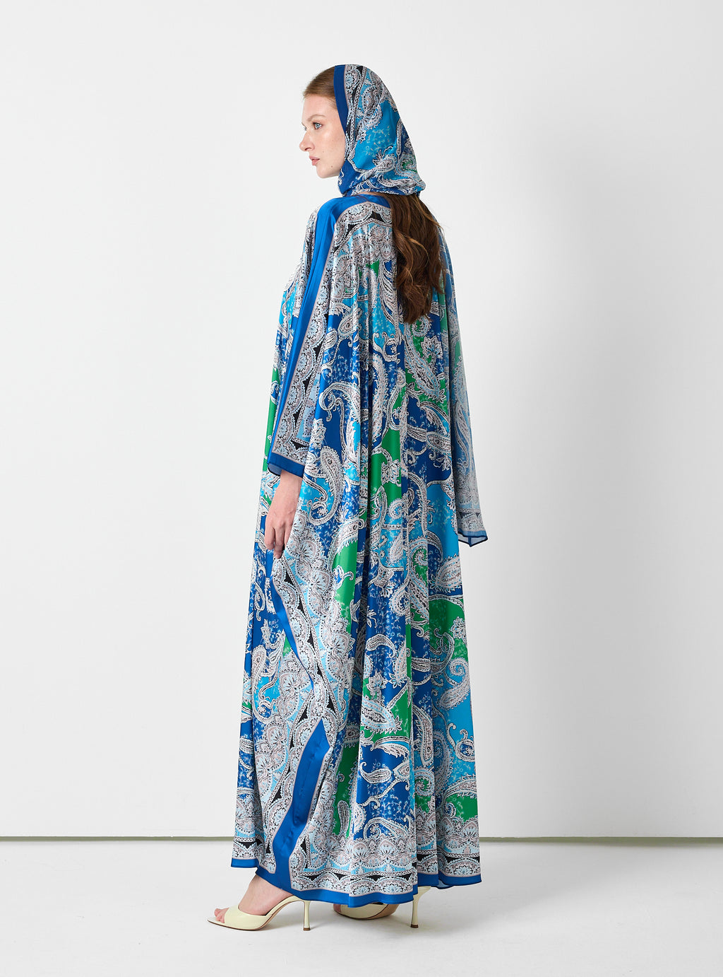 Multi Colour Printed Kaftan with Scarf Set - Store WF