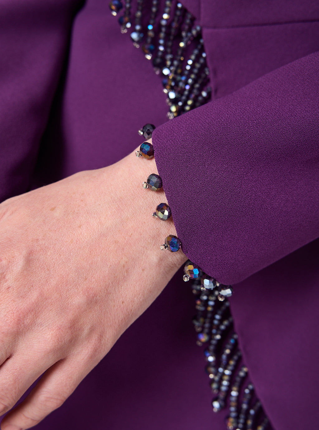 Purple Embellished Tunic & Wide-Leg Trouser Set - Store WF