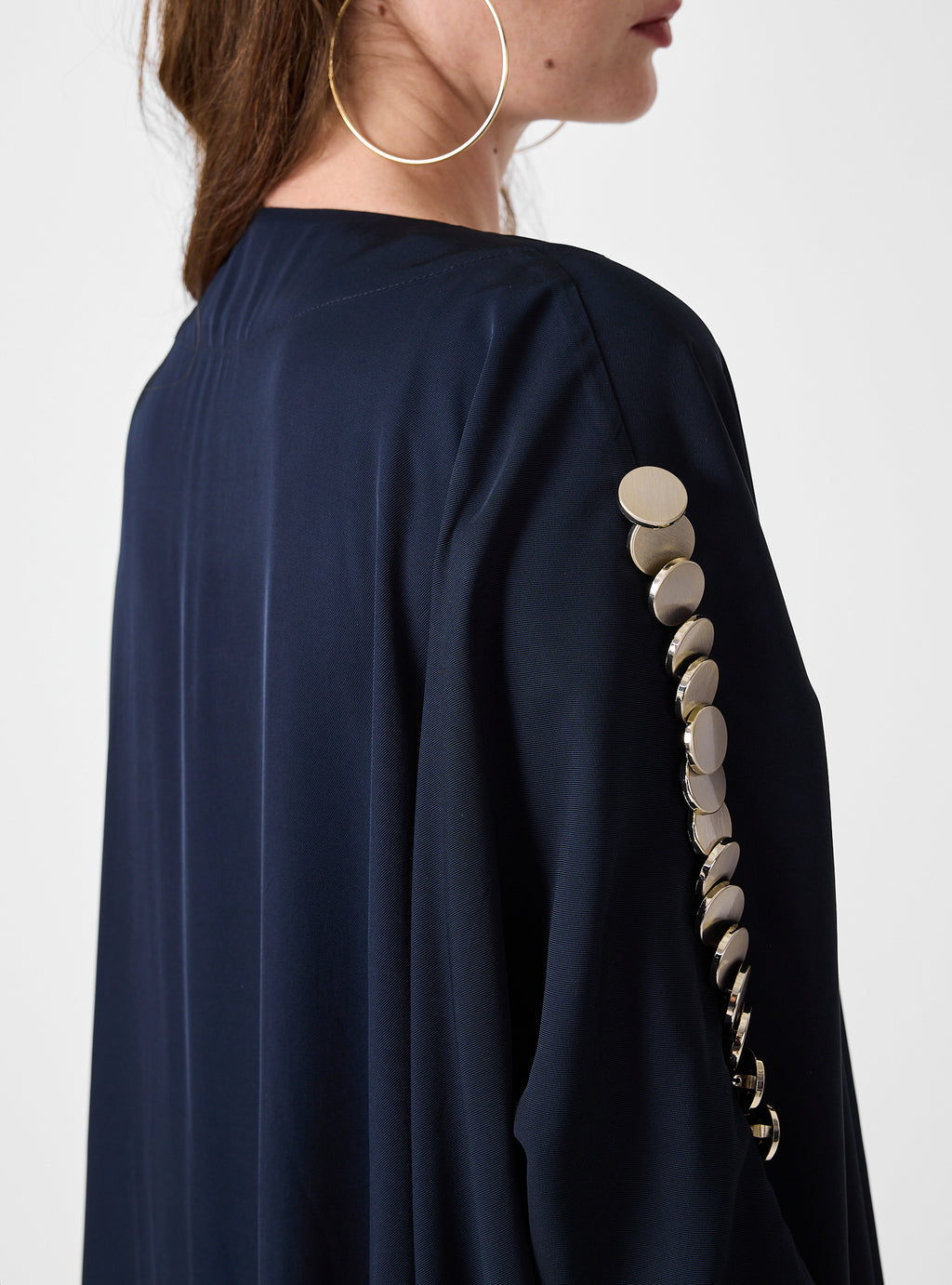 Navy Abaya with Gold Button - Store WF