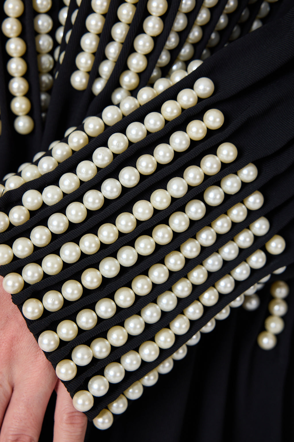 Black Abaya with Pearl Embellishments - Store WF