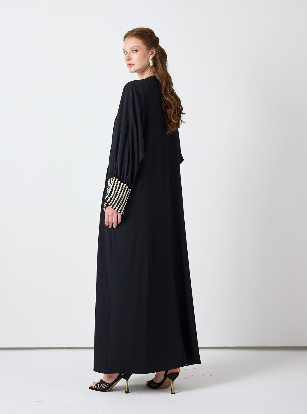 Black Abaya with Pearl Embellishments - Store WF