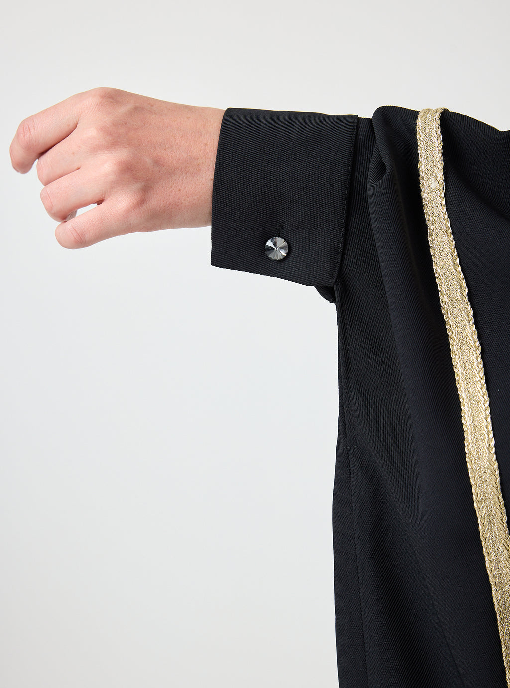 Royal Black Kaftan with Golden Accents - Store WF