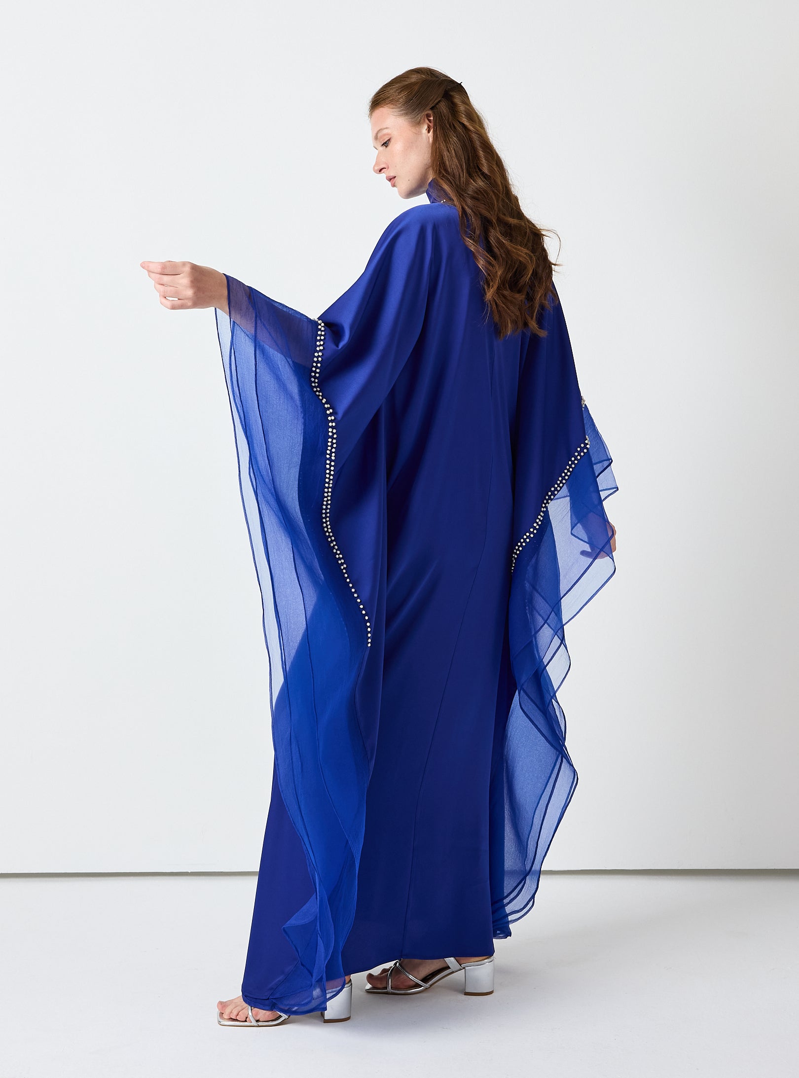 Royal Blue Embellished Kaftan - Store WF