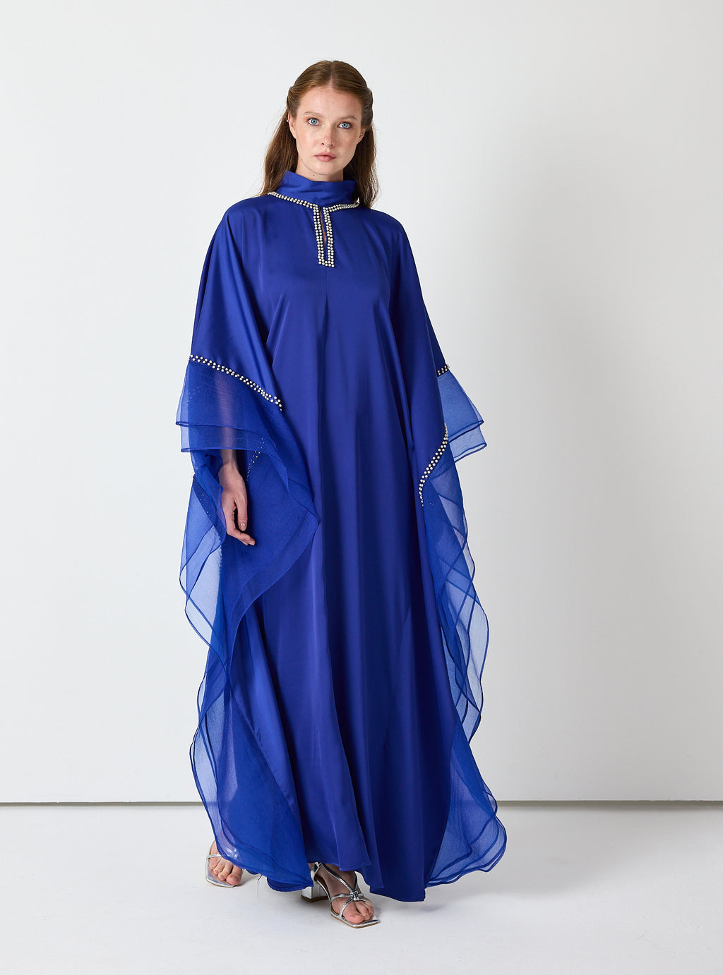 Royal Blue Embellished Kaftan - Store WF