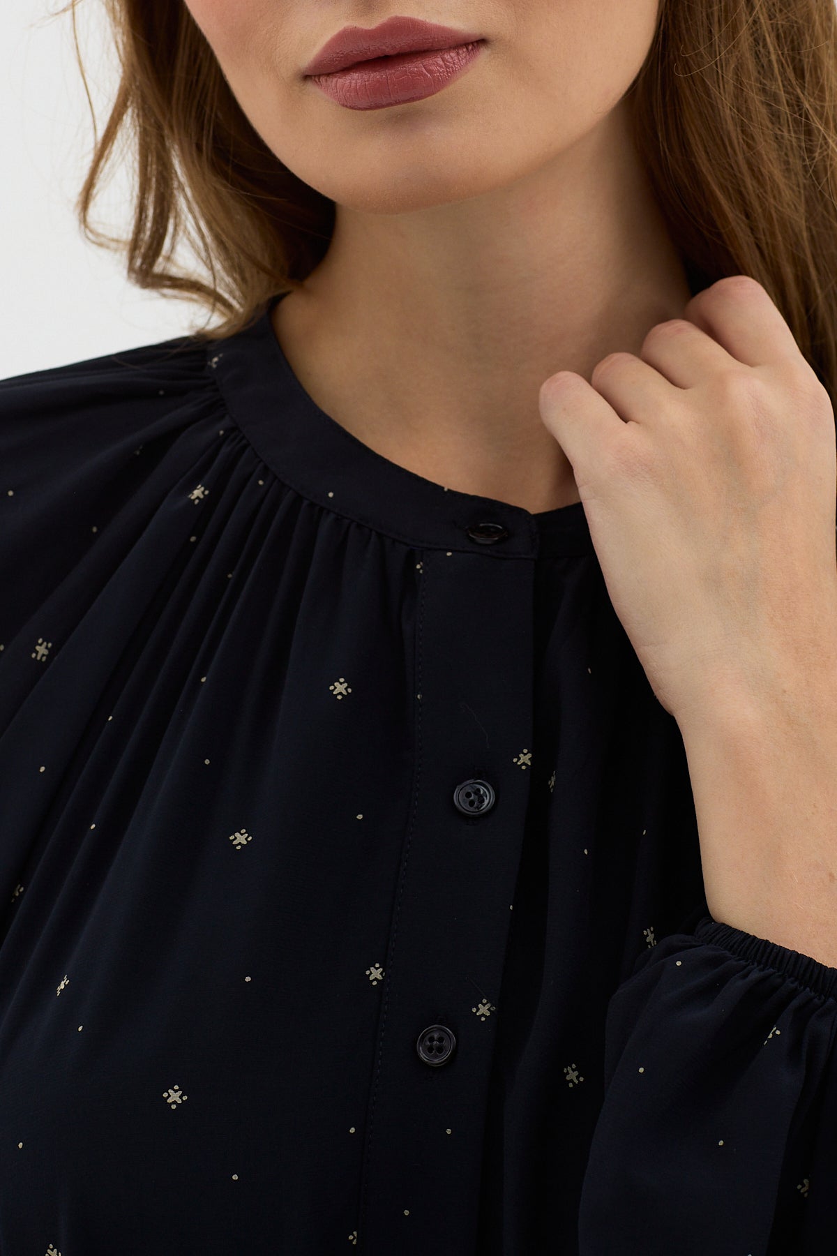 Navy Geometric Print Belted Maxi Dress - Store WF