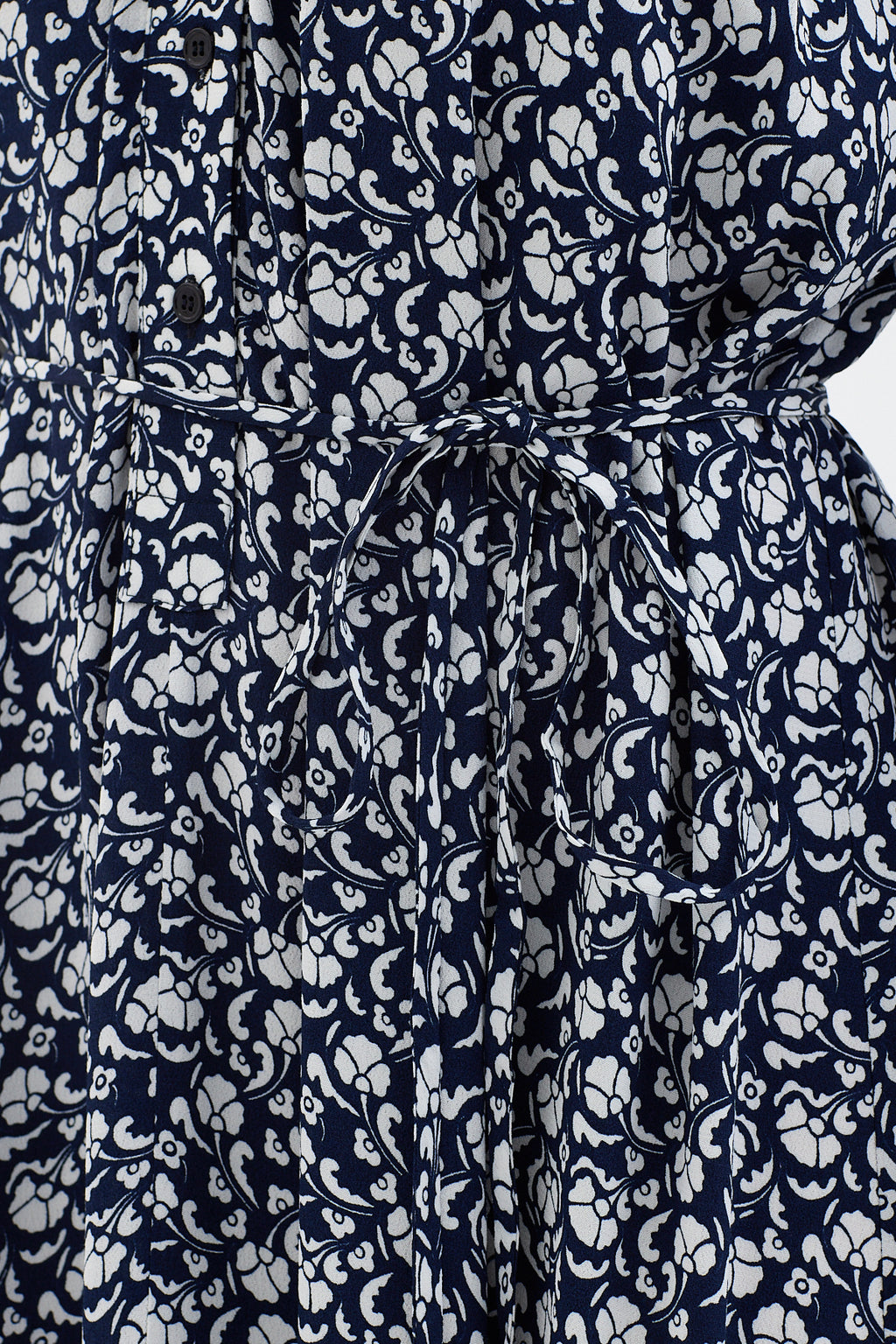 Navy Print Belted Maxi Dress - Store WF