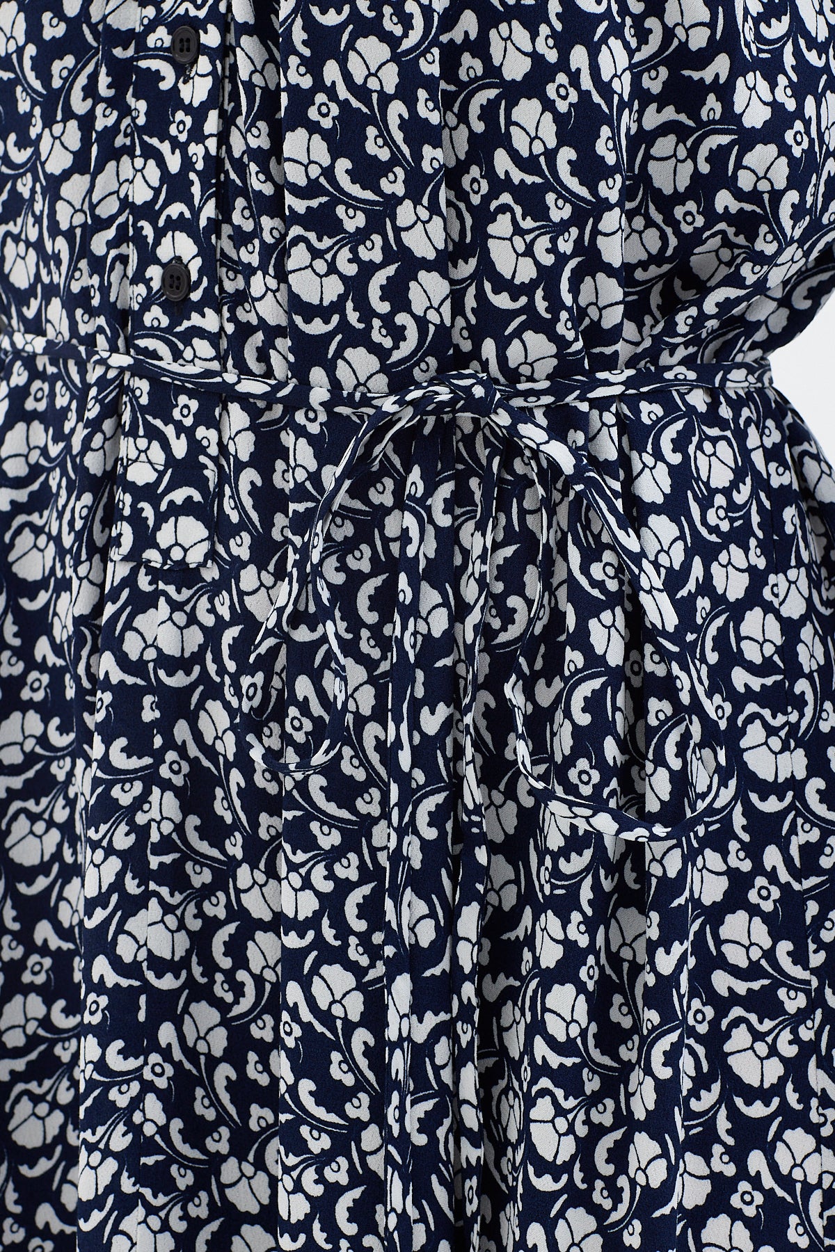 Navy Print Belted Maxi Dress - Store WF