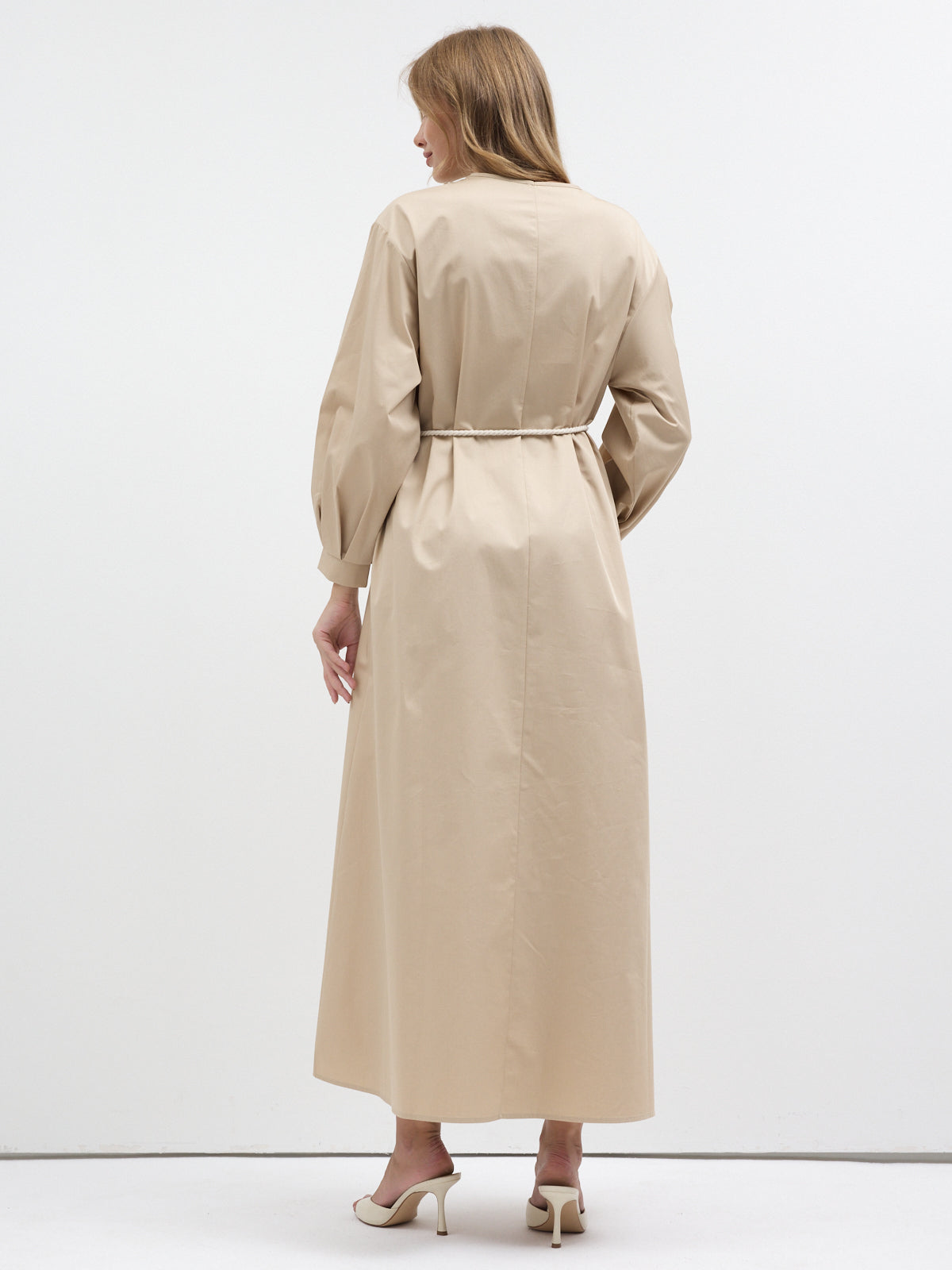 100% Cotton Poplin Dress with Embroidery Detailed