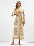 Botanical Garden Printed Belted Maxi Dress