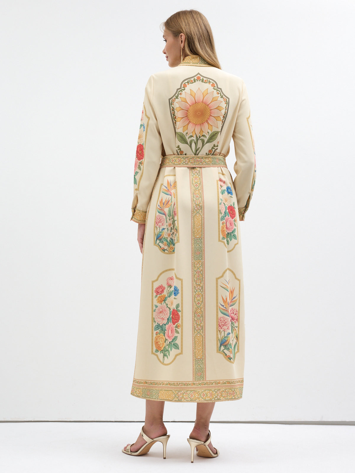 Botanical Garden Printed Belted Maxi Dress