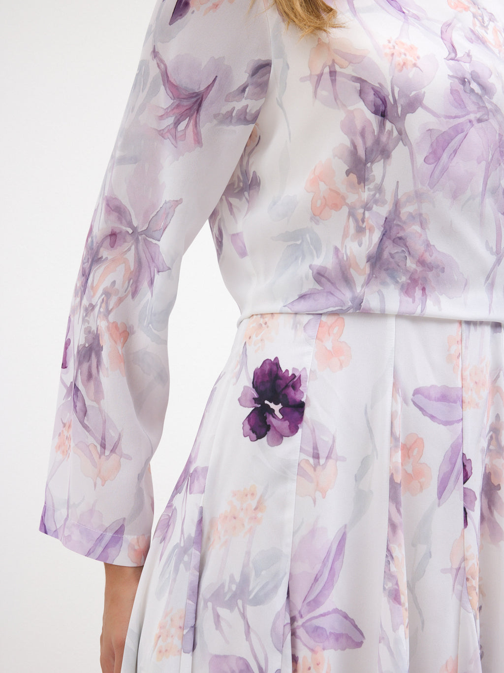 Watercolor Bloom Chiffon Maxi Dress