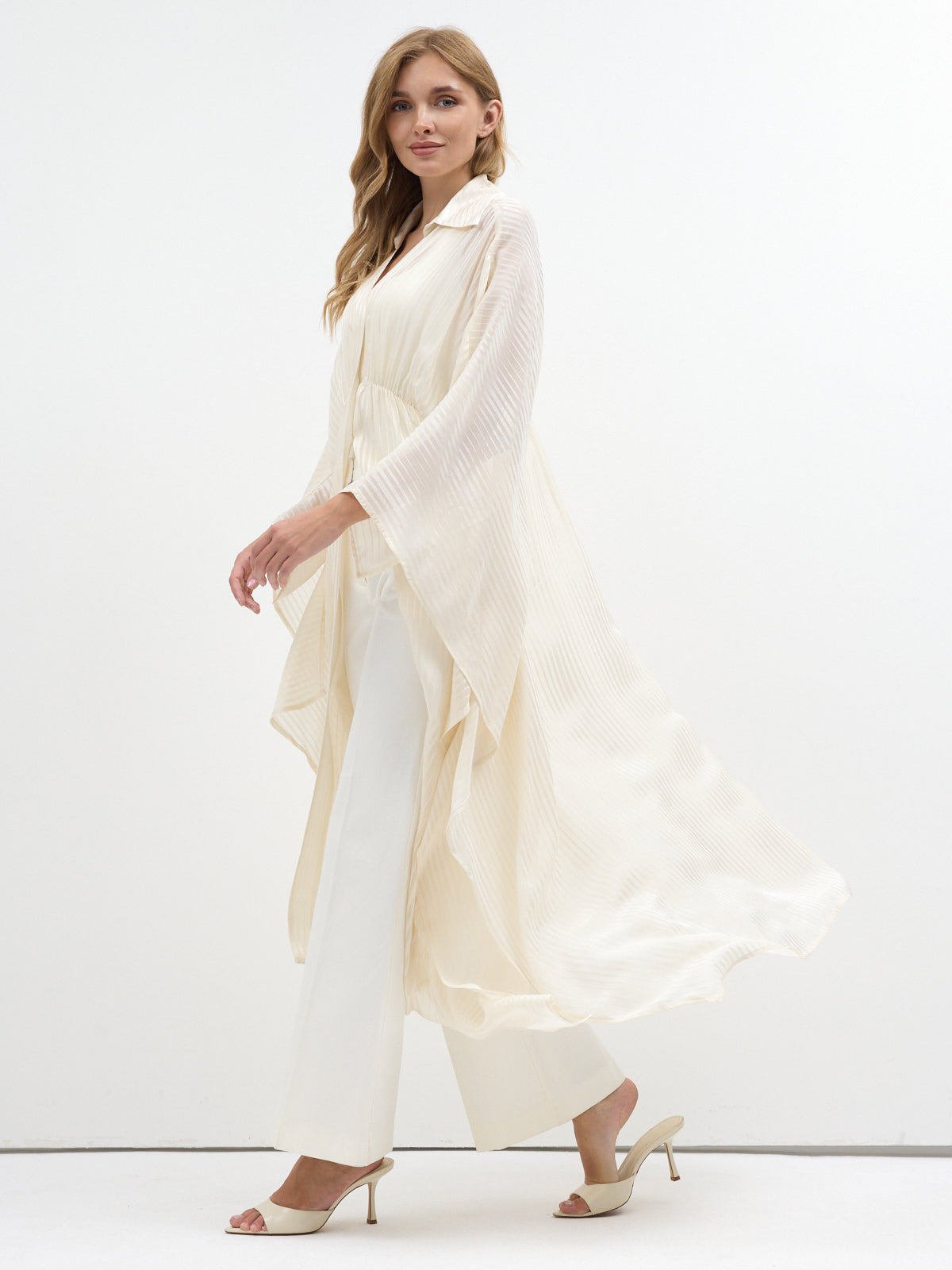 Ecru Shirt Kaftan Dress