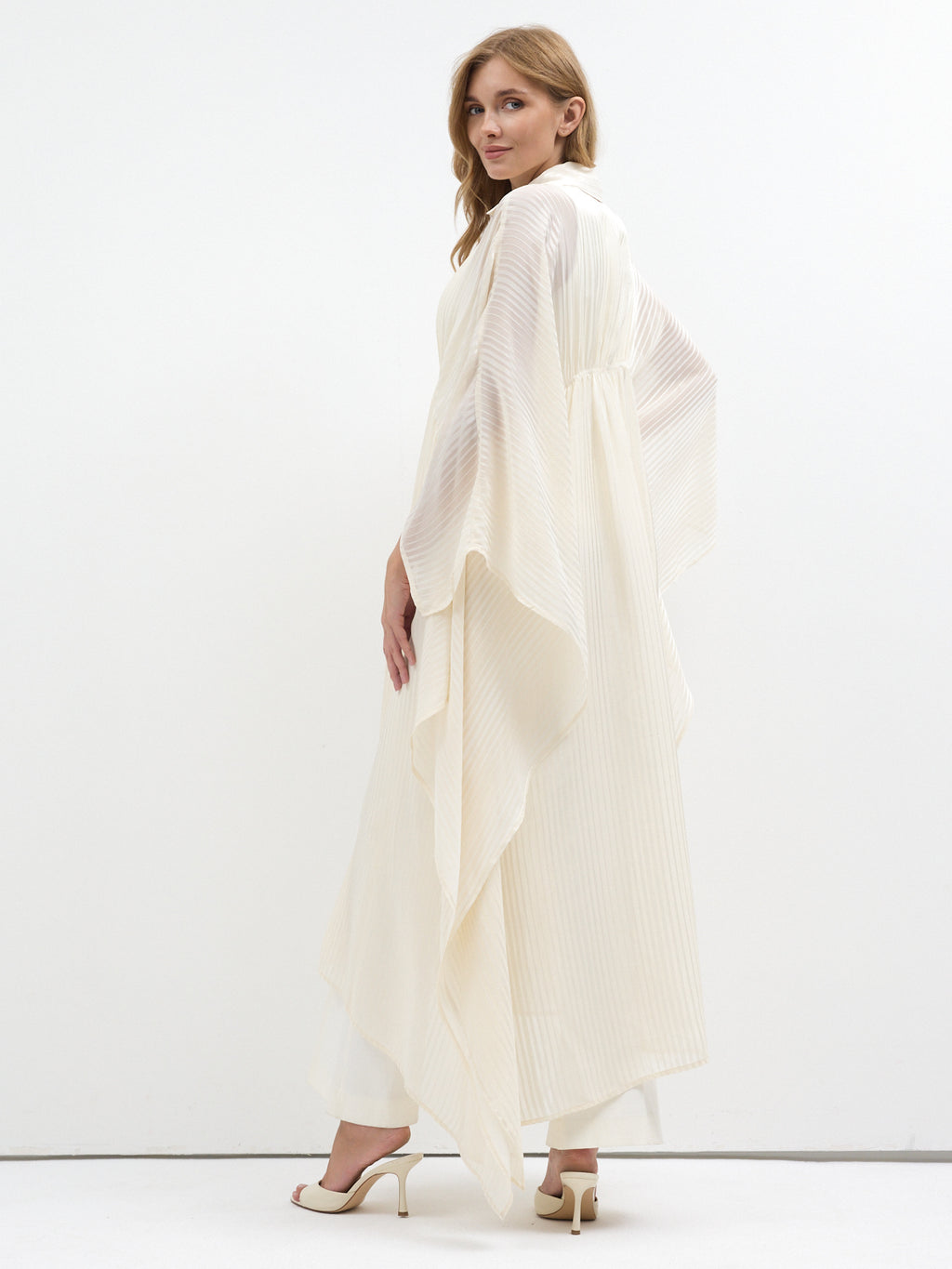 Ecru Shirt Kaftan Dress