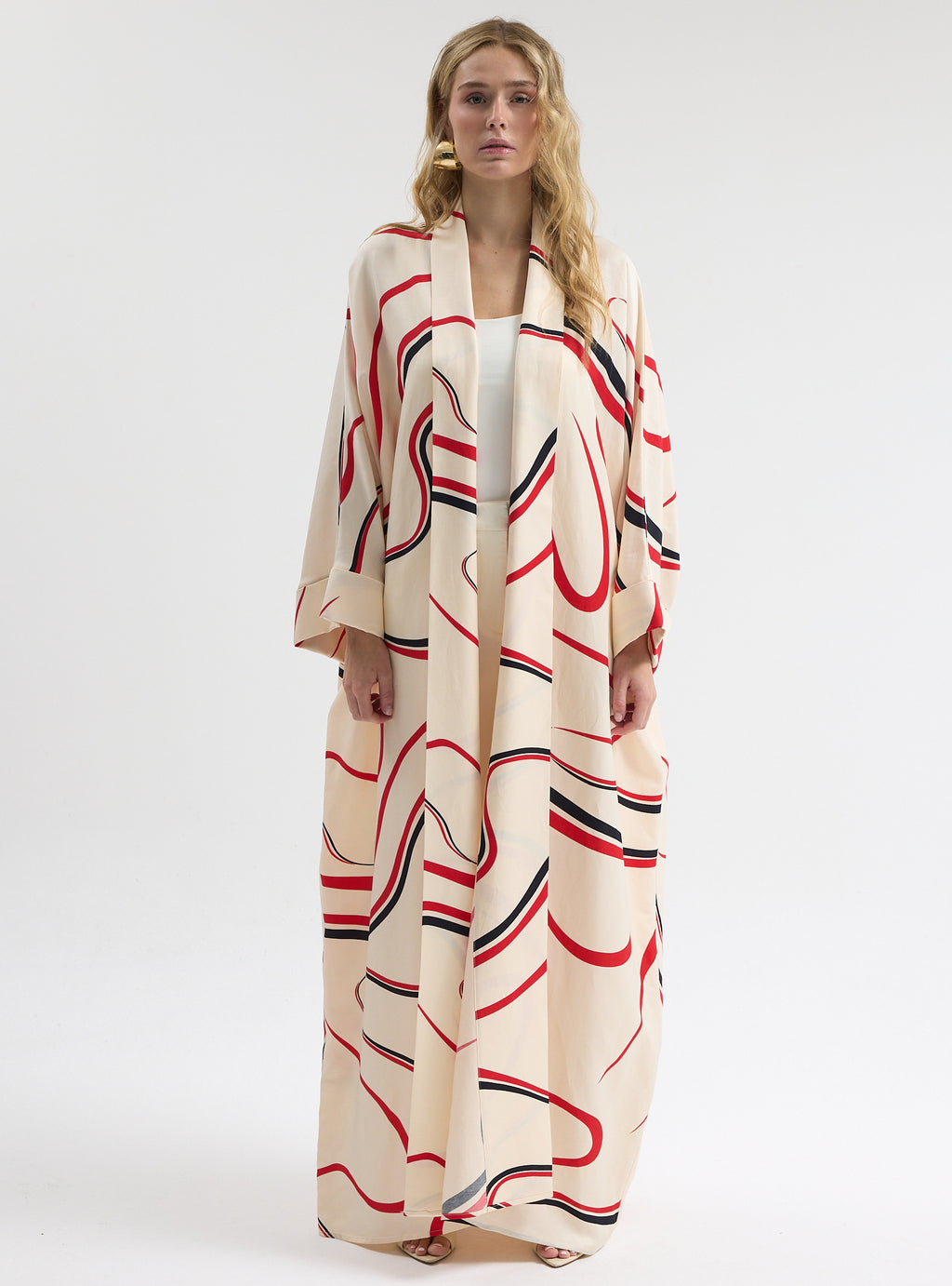 Abstract Wave Print Abaya - Store WF