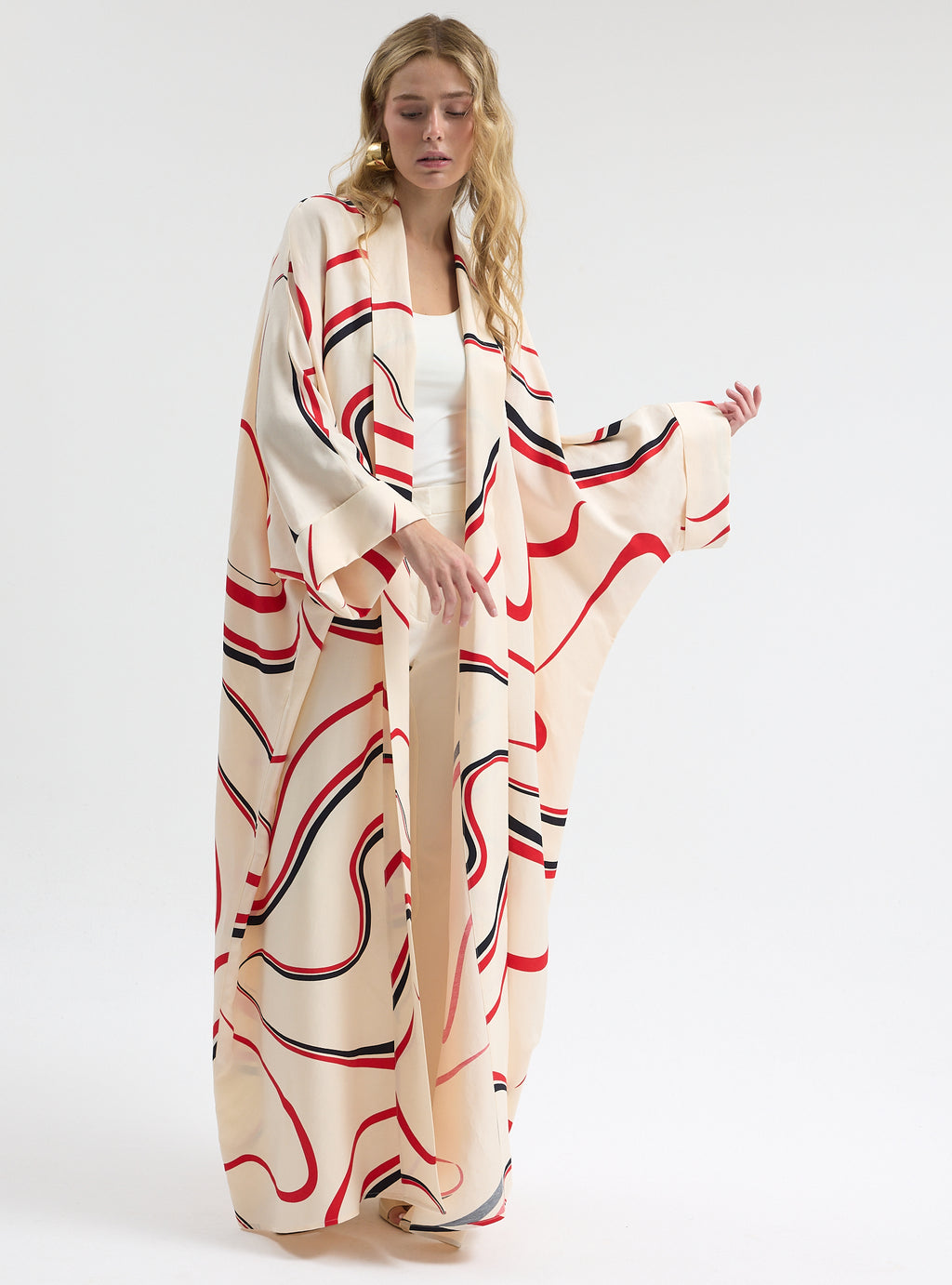 Abstract Wave Print Abaya - Store WF
