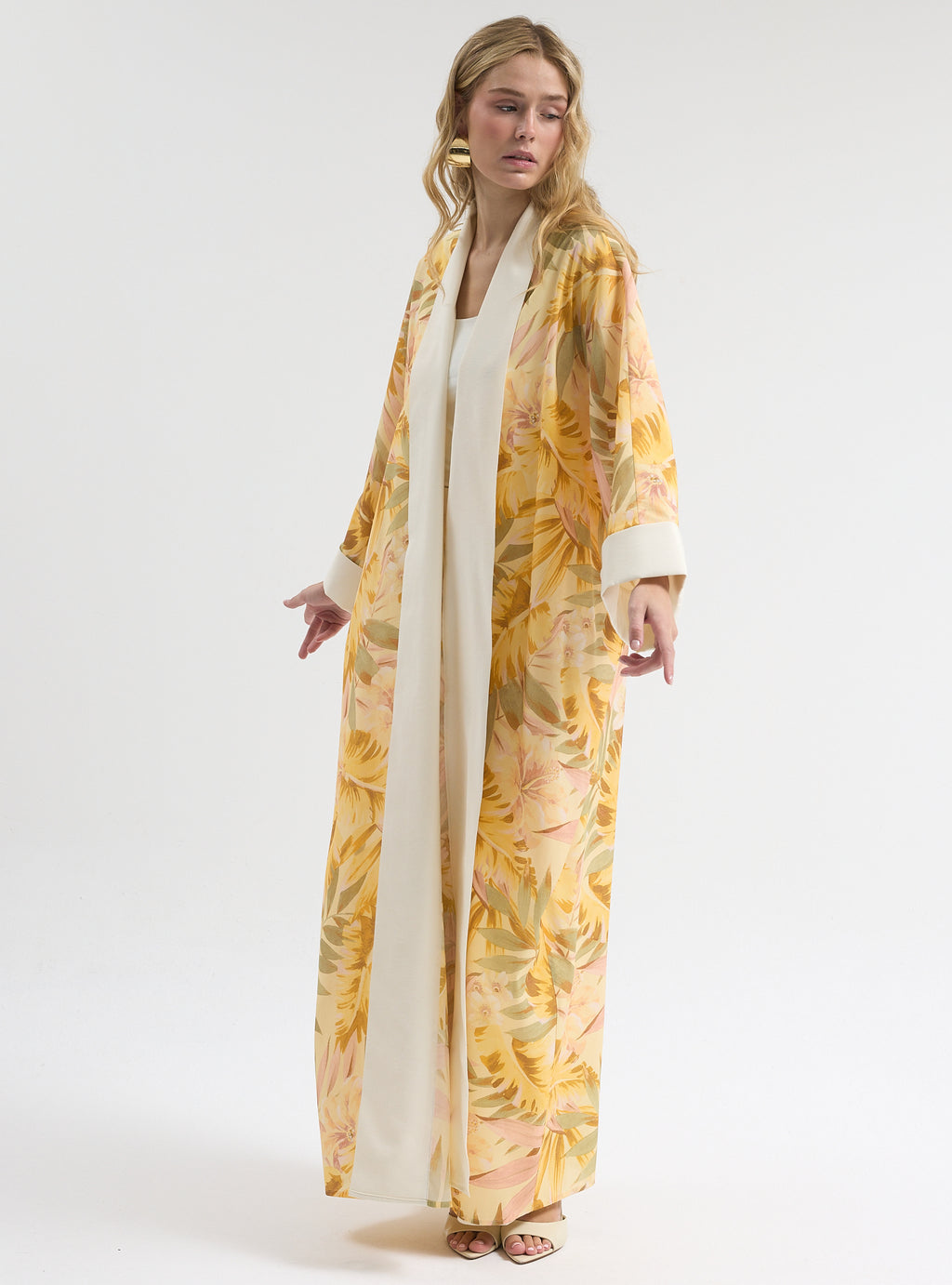 Yellow Print Abaya - Store WF