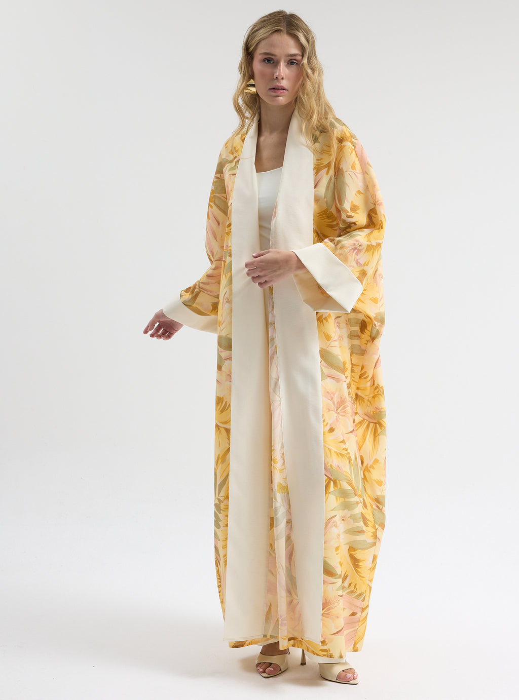 Yellow Print Abaya - Store WF