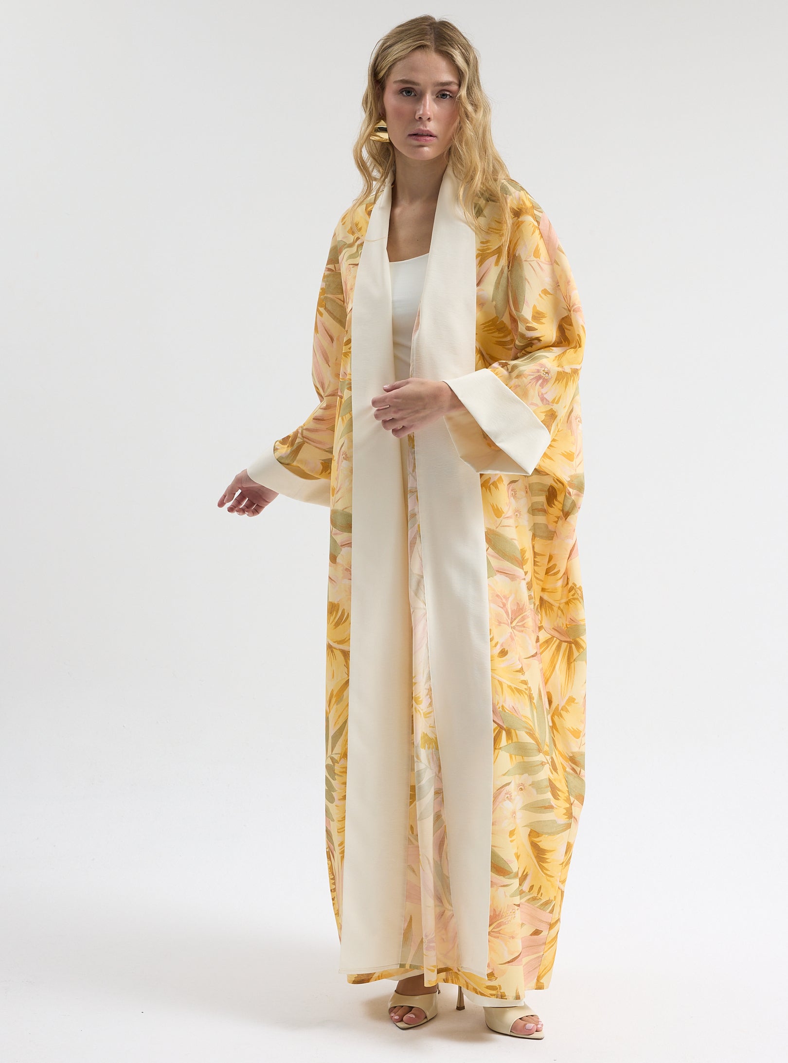 Yellow Print Abaya - Store WF