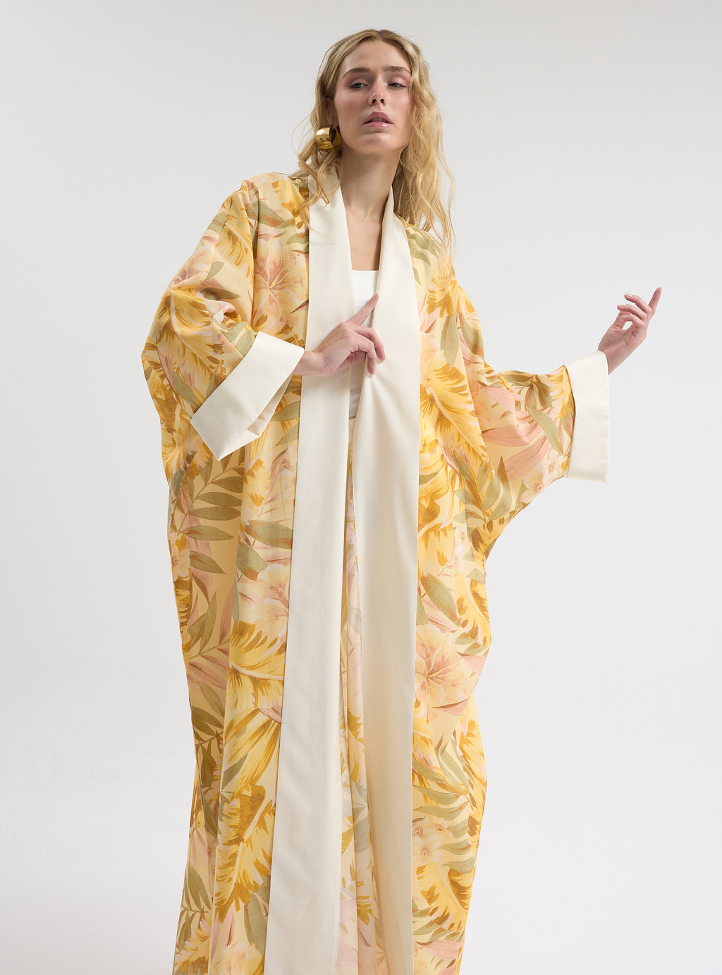 Yellow Print Abaya - Store WF