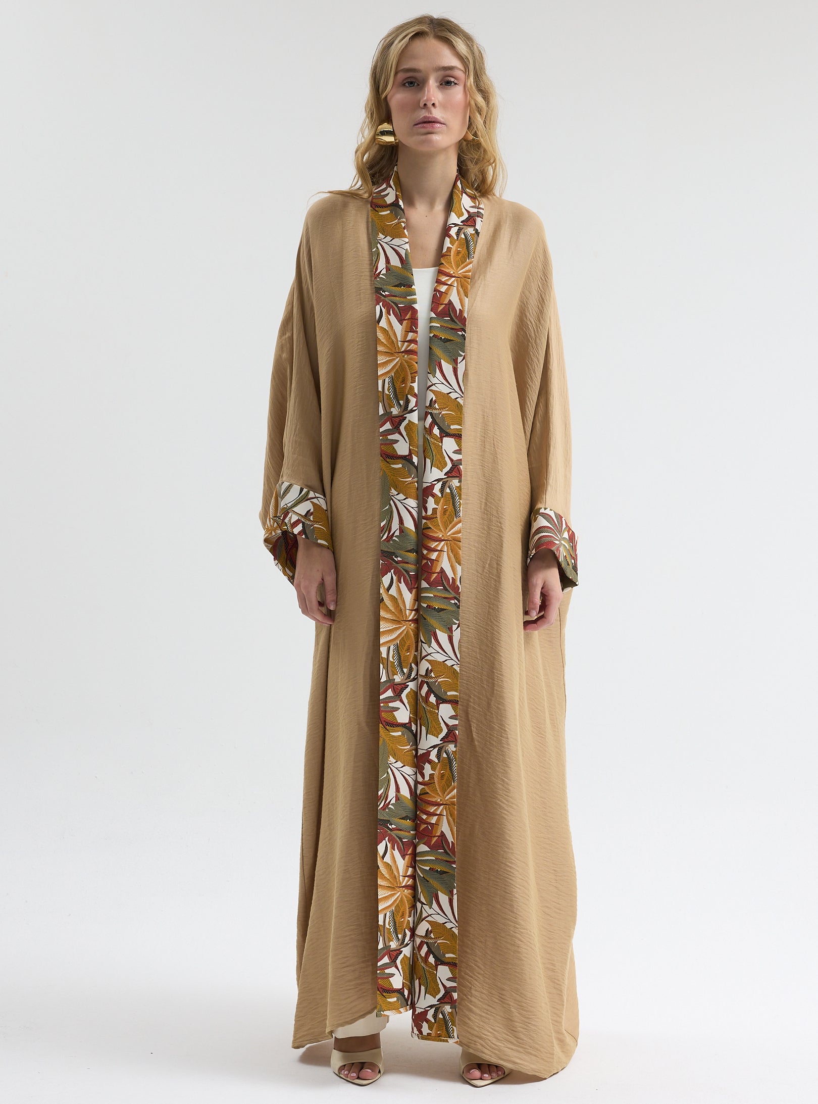 Linen Beige Abaya - Store WF