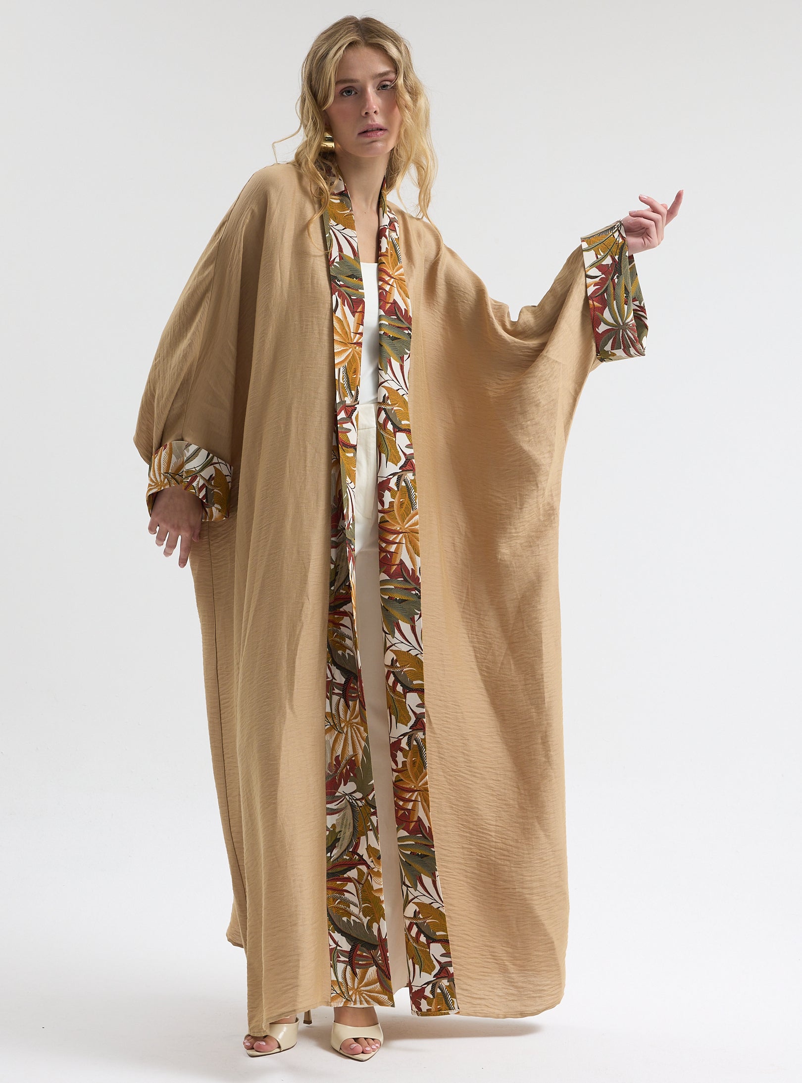 Linen Beige Abaya - Store WF
