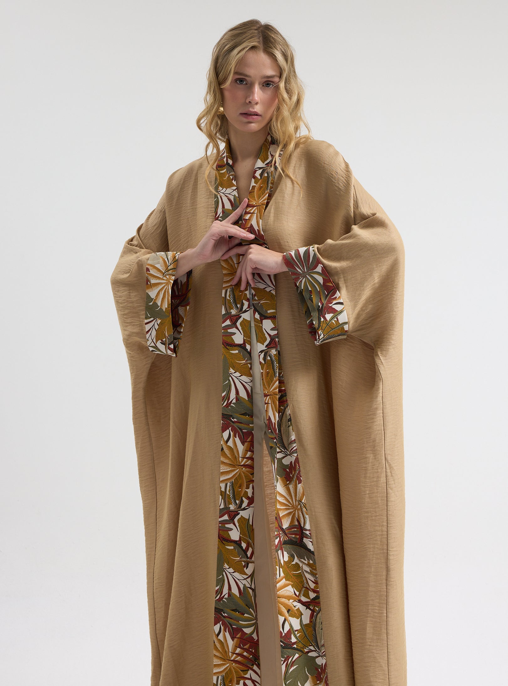 Linen Beige Abaya - Store WF