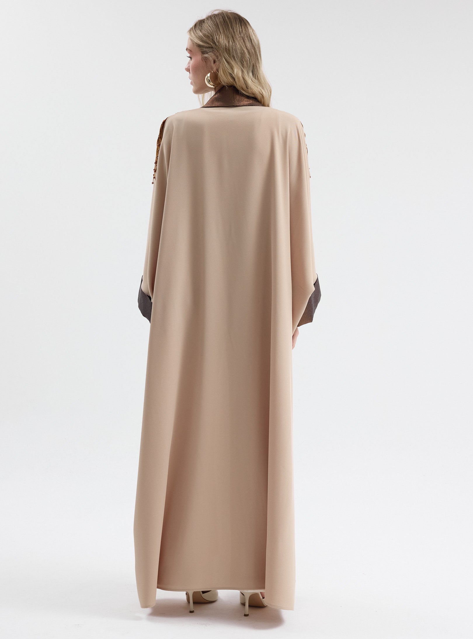 Bronze Shawl Collar Abaya - Store WF