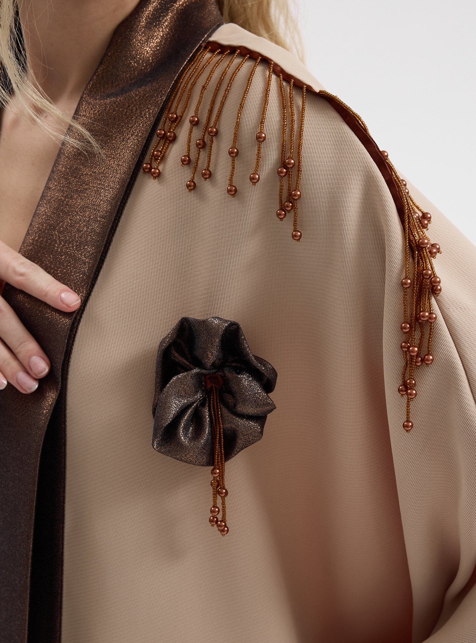 Bronze Shawl Collar Abaya - Store WF