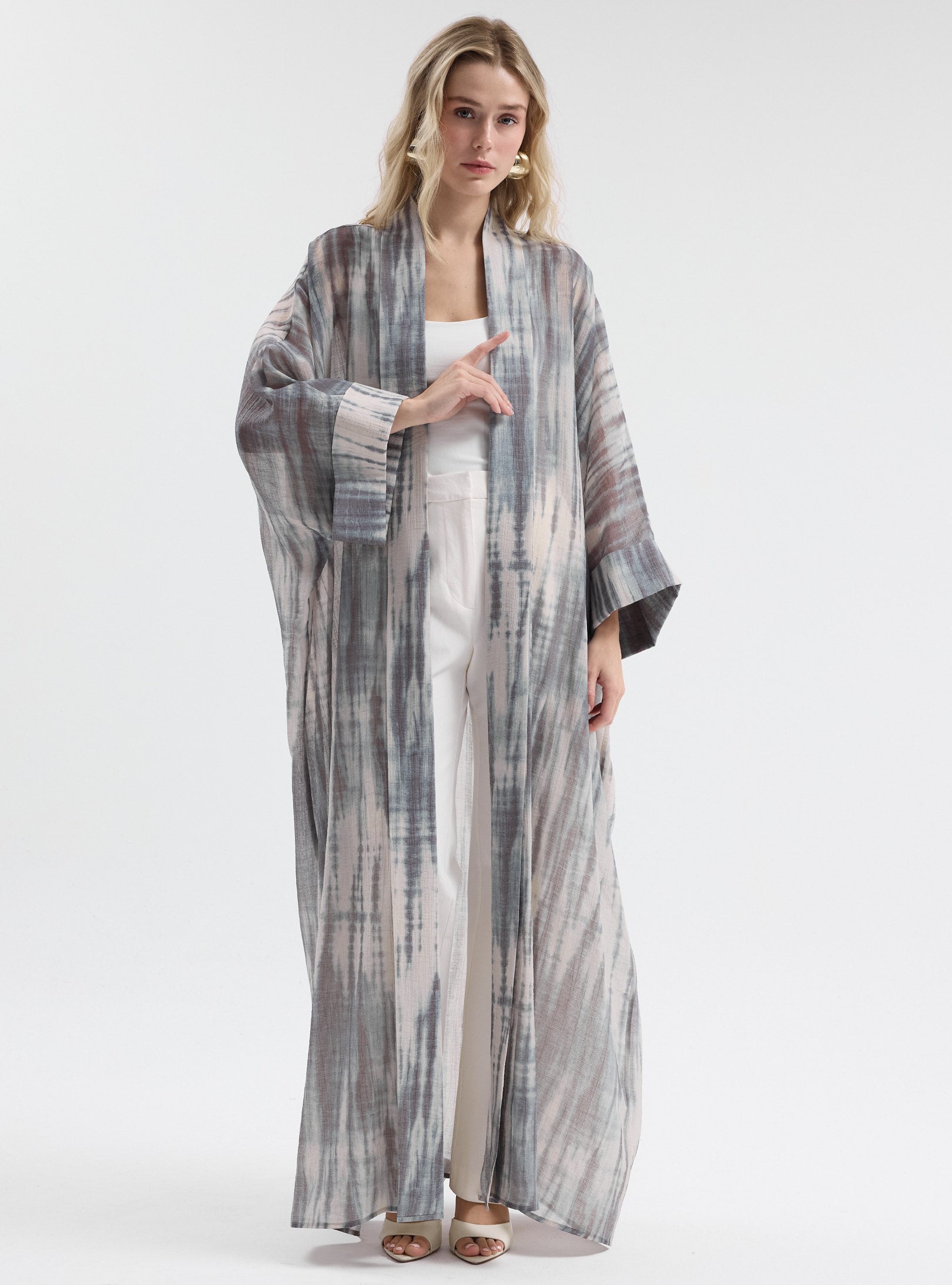 Abstract Ikat / Tie-Dye Effect Abaya - Store WF