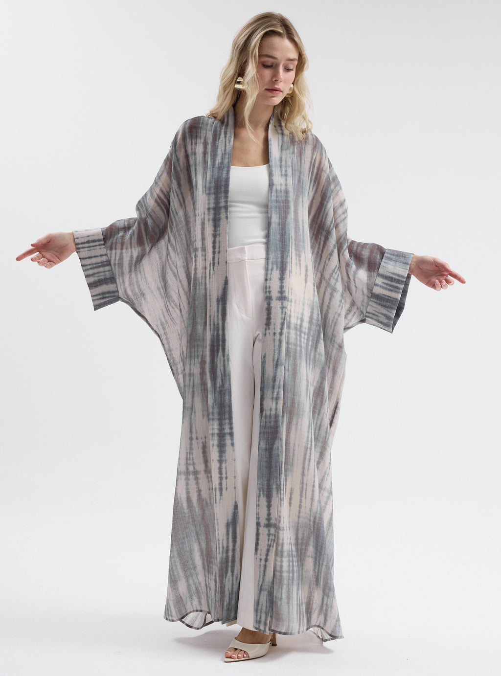 Abstract Ikat / Tie-Dye Effect Abaya - Store WF