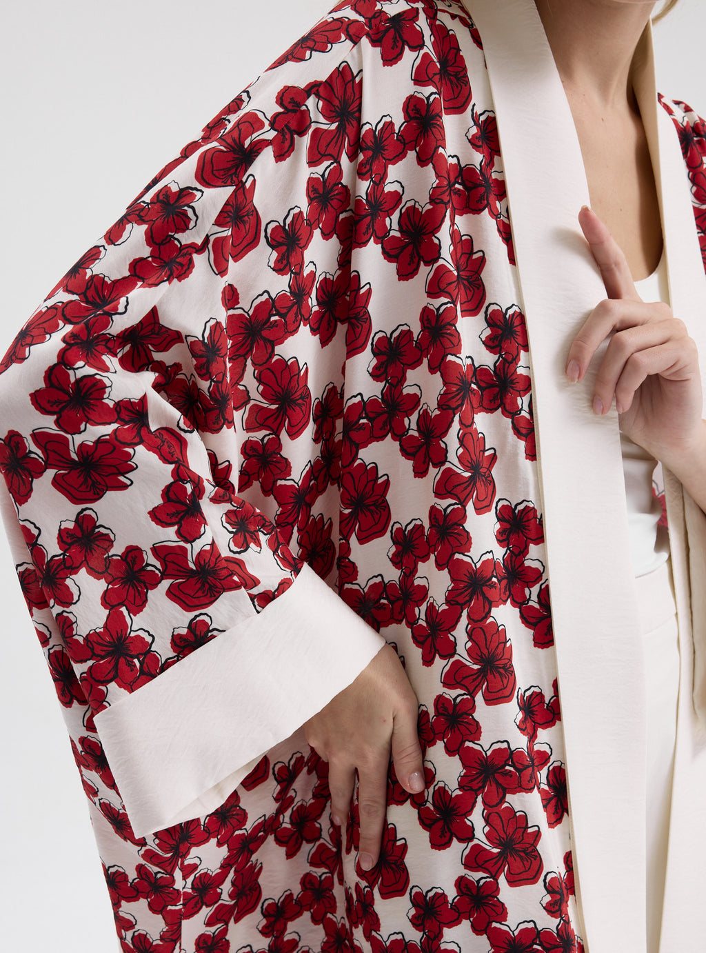 Red Floral Print Abaya - Store WF