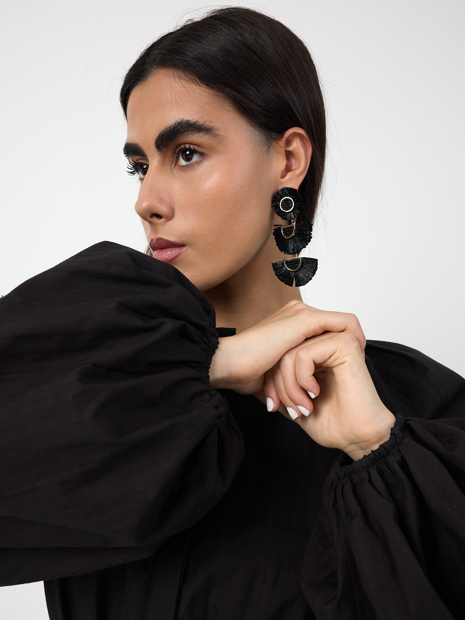 Black Belted Cotton Dress - Store WF