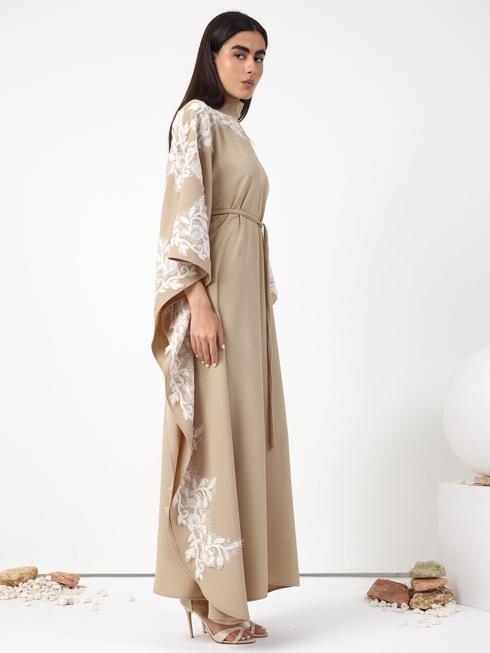 Lace Detail Kaftan Dress
