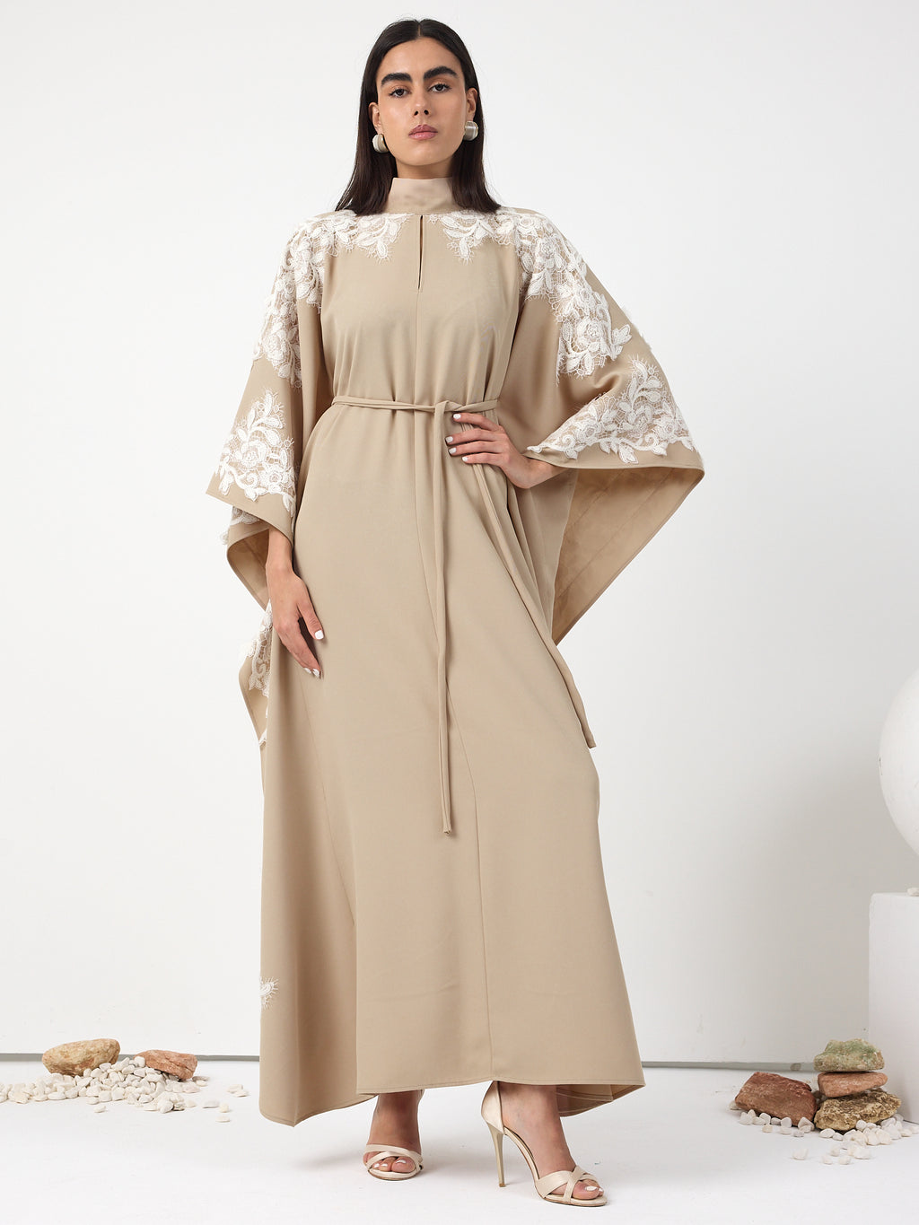 Lace Detail Kaftan Dress
