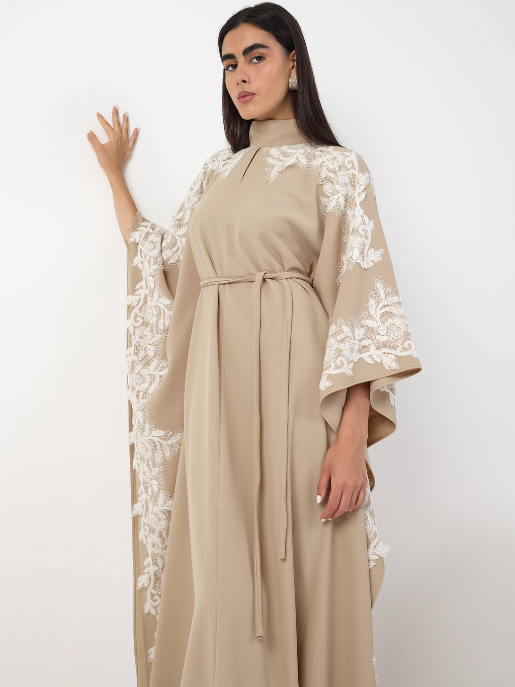 Lace Detail Kaftan Dress