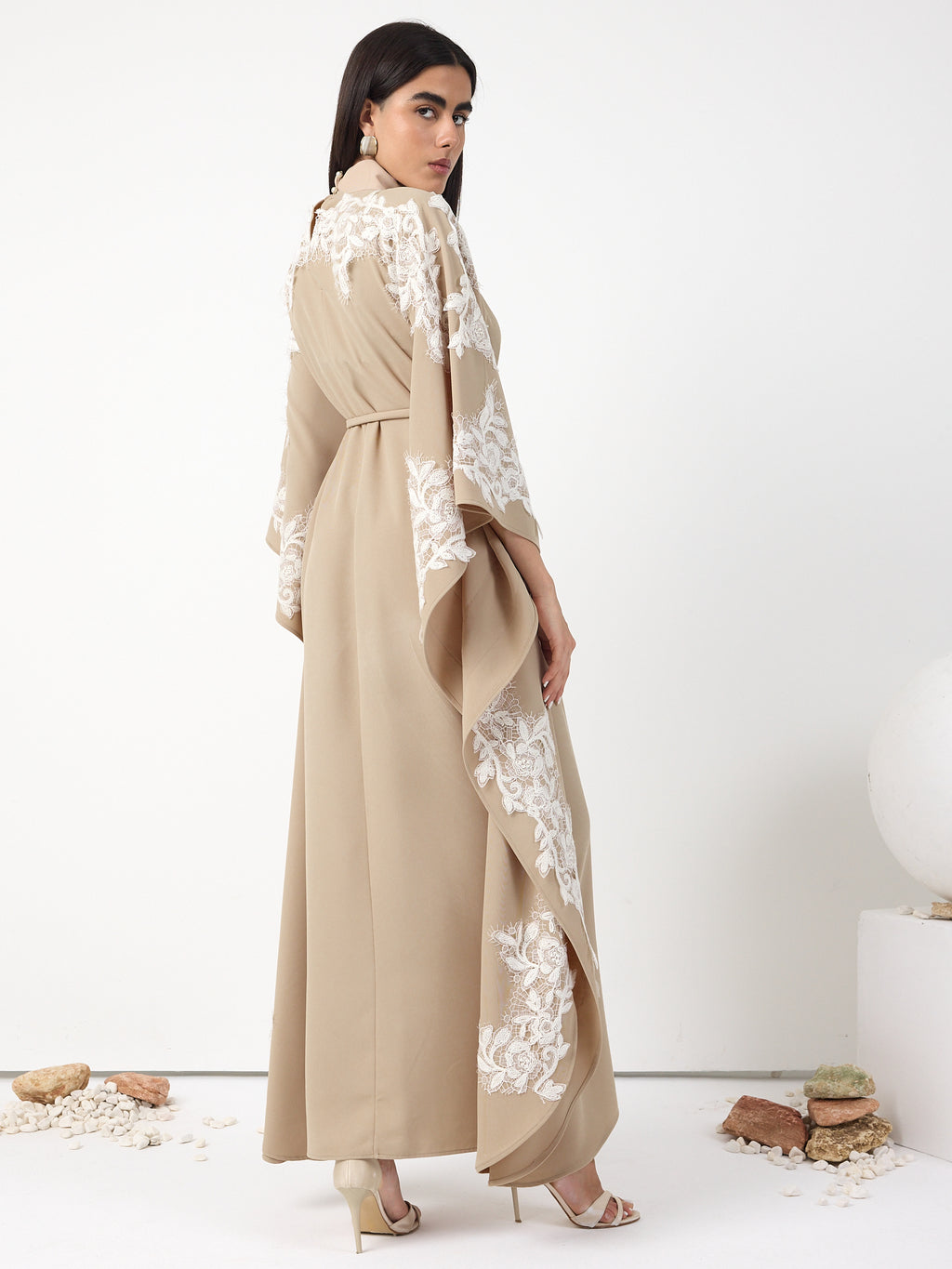 Lace Detail Kaftan Dress
