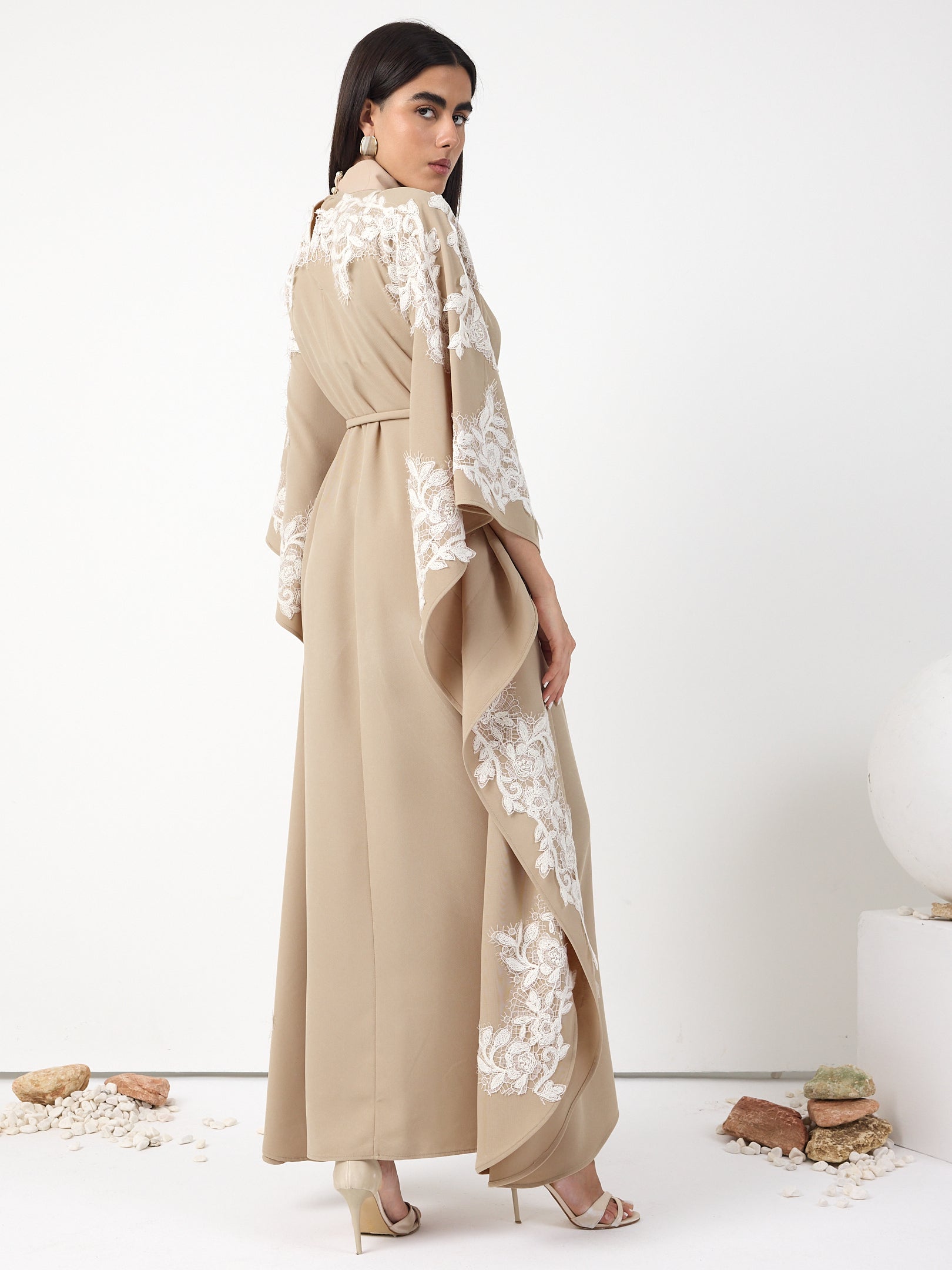 Lace Detail Kaftan Dress
