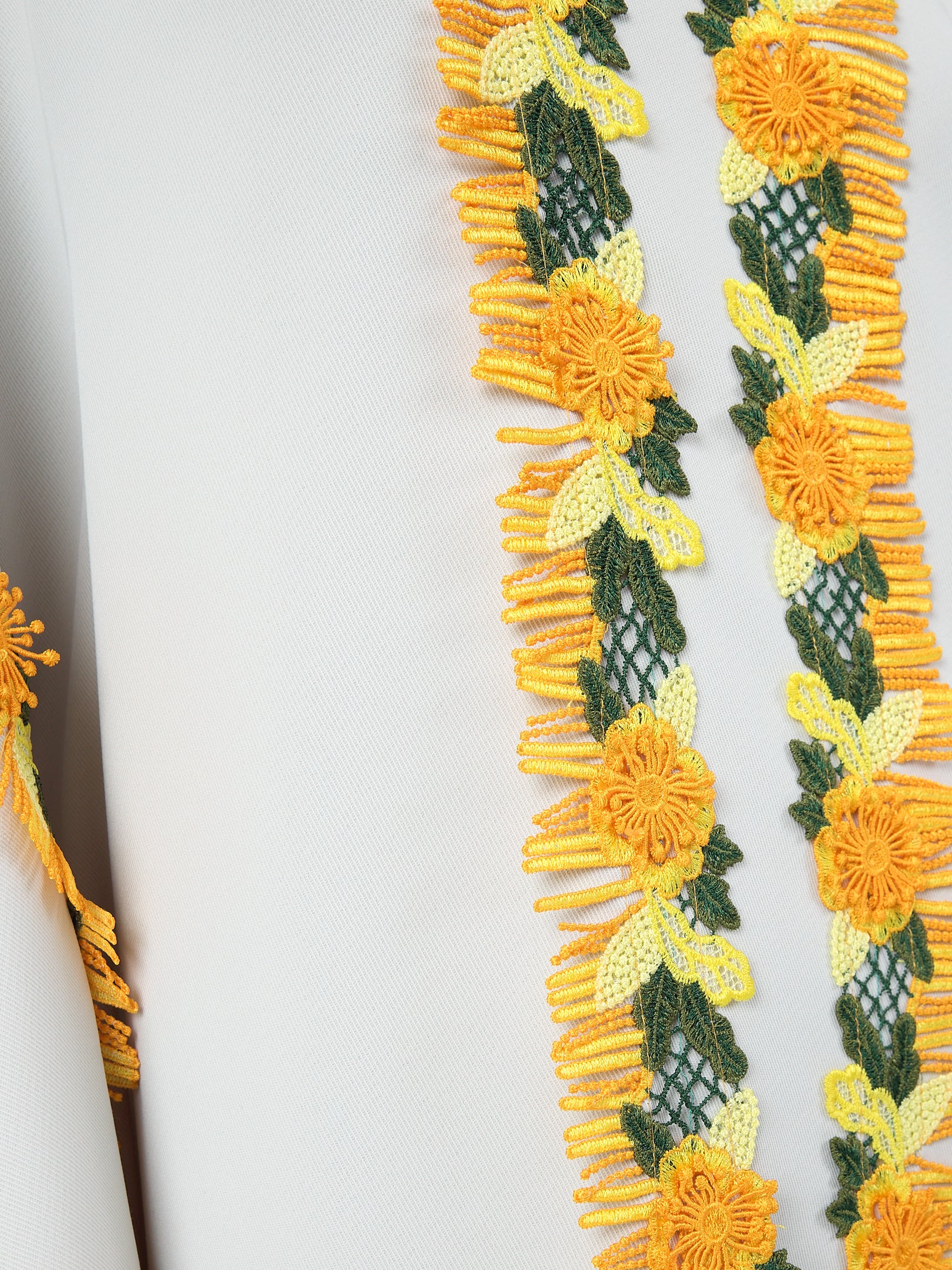 Yellow Lace Stripe Kaftan Dress - Store WF