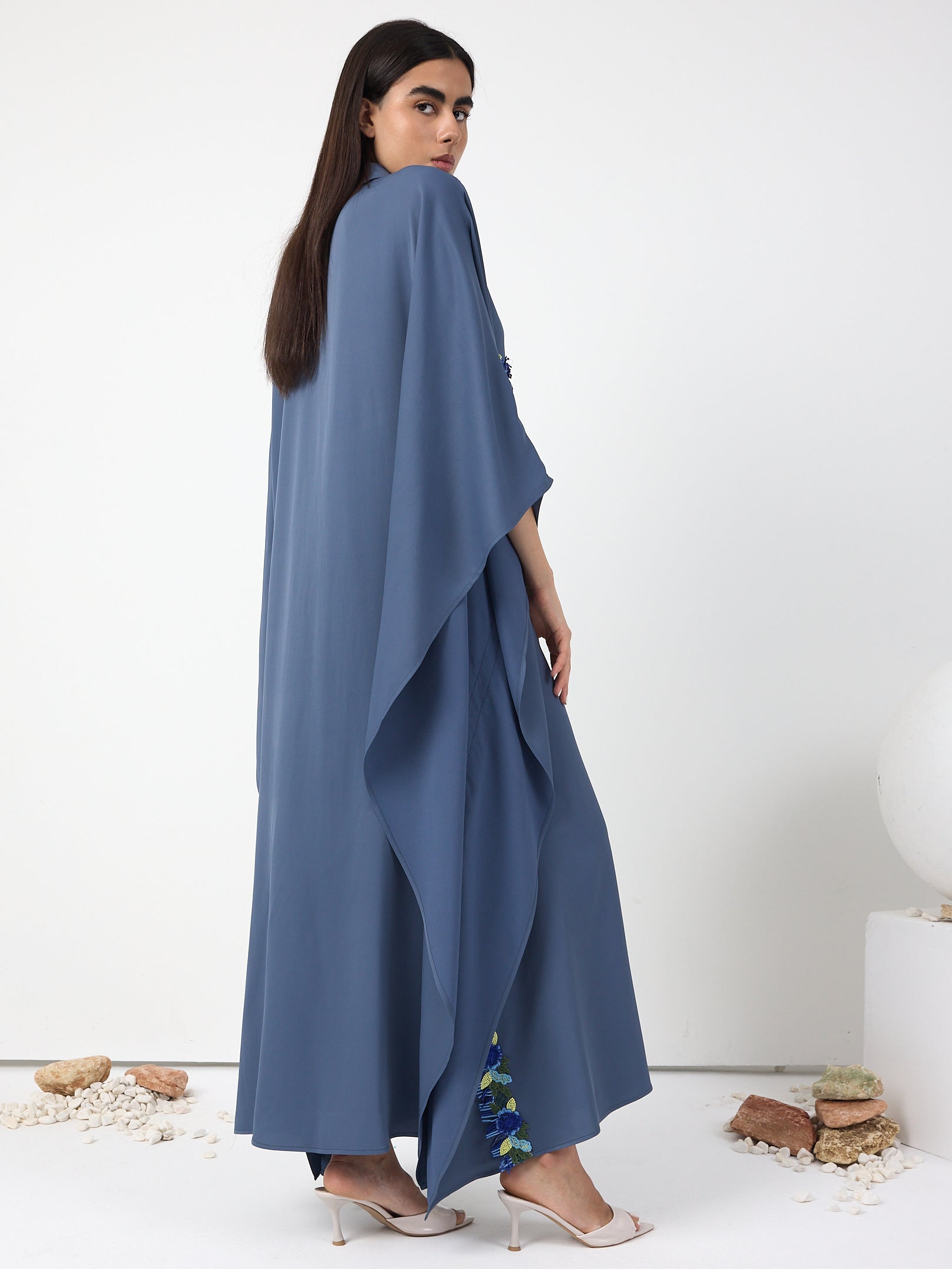 Luna Lace Trim Kaftan Dress - Store WF