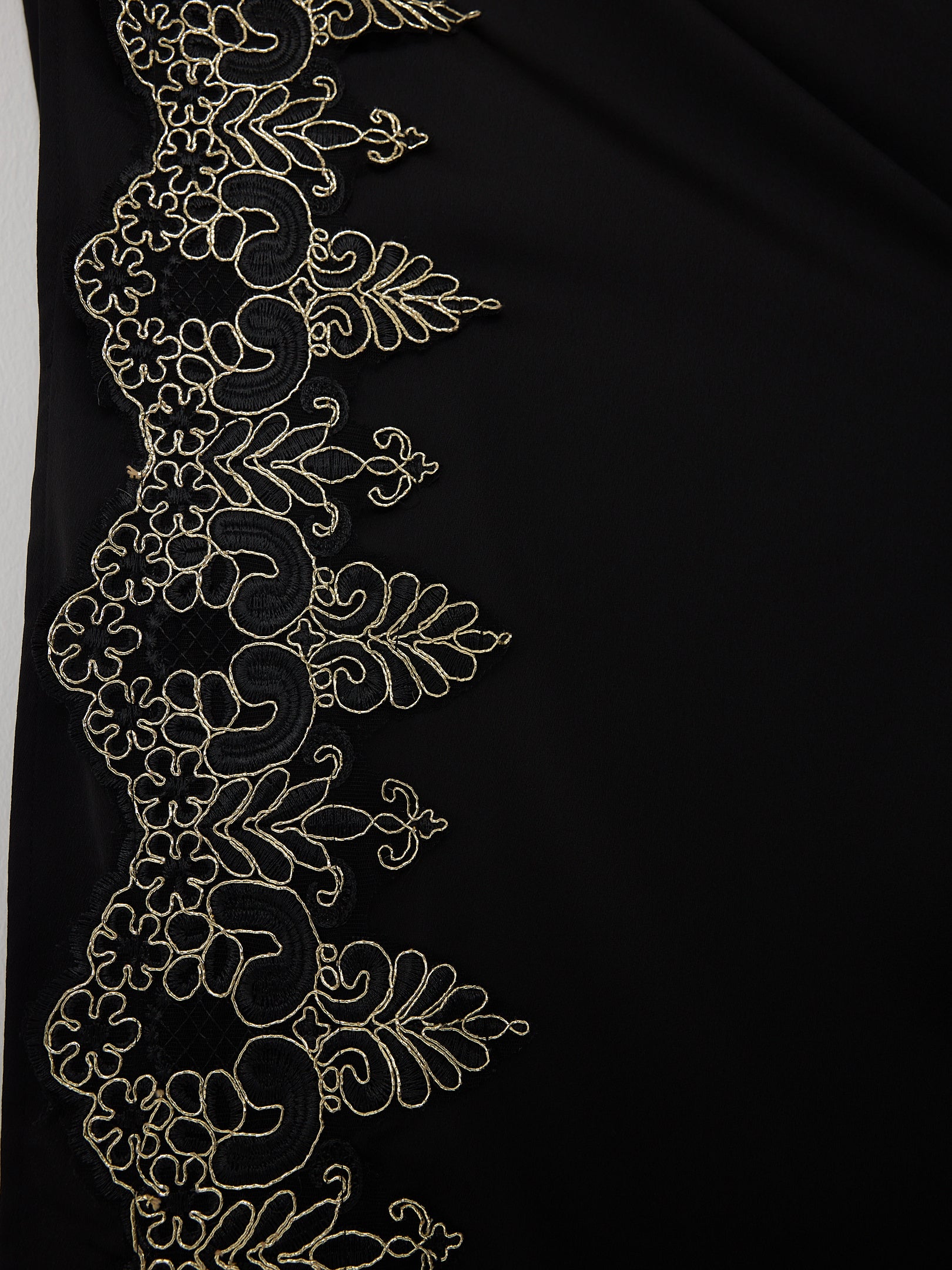 Black Gold Lace Detail Kaftan Dress - Store WF