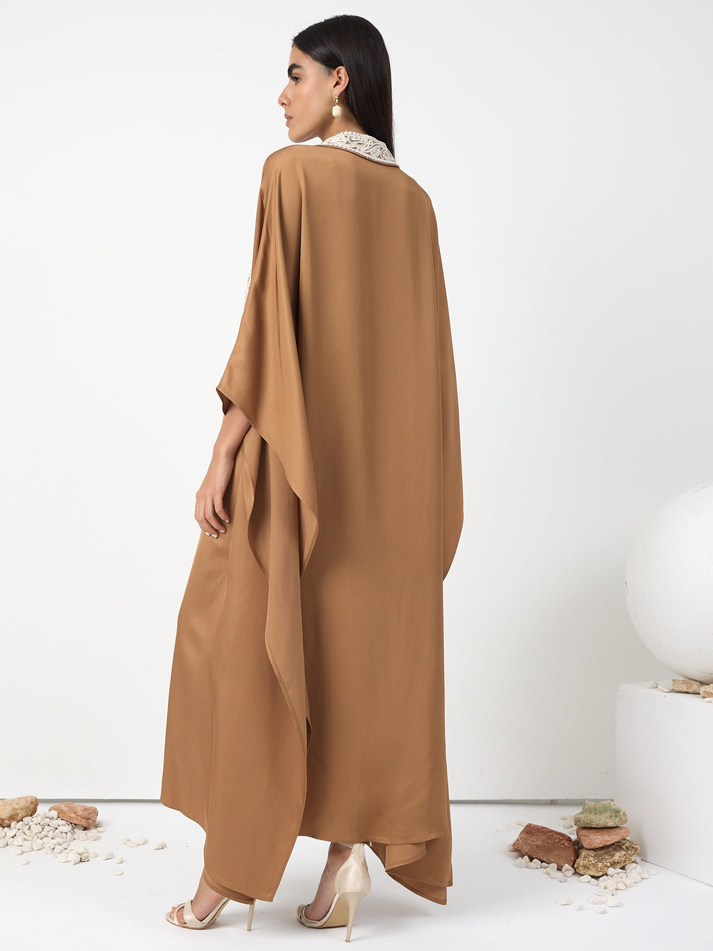 Cinnamon Lace Detail Kaftan Dress