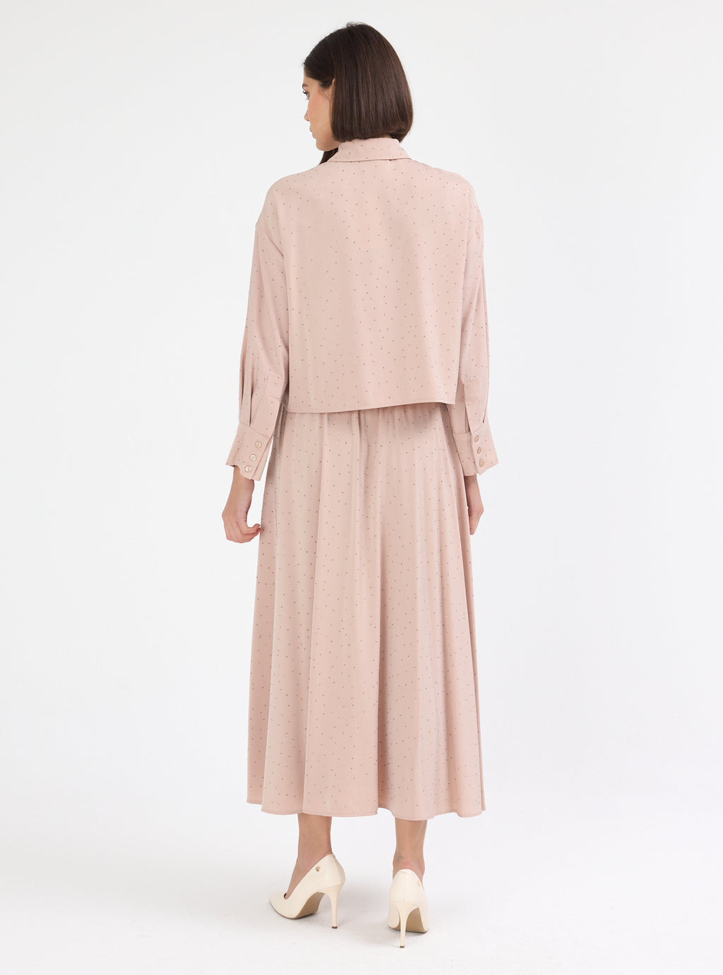 Crystal Embellished Skirt & Shirt Set - Store WF