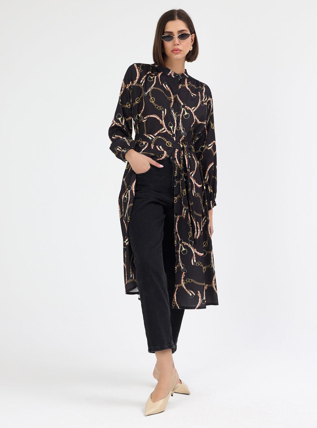 Chain print Shirt Tunic - Store WF