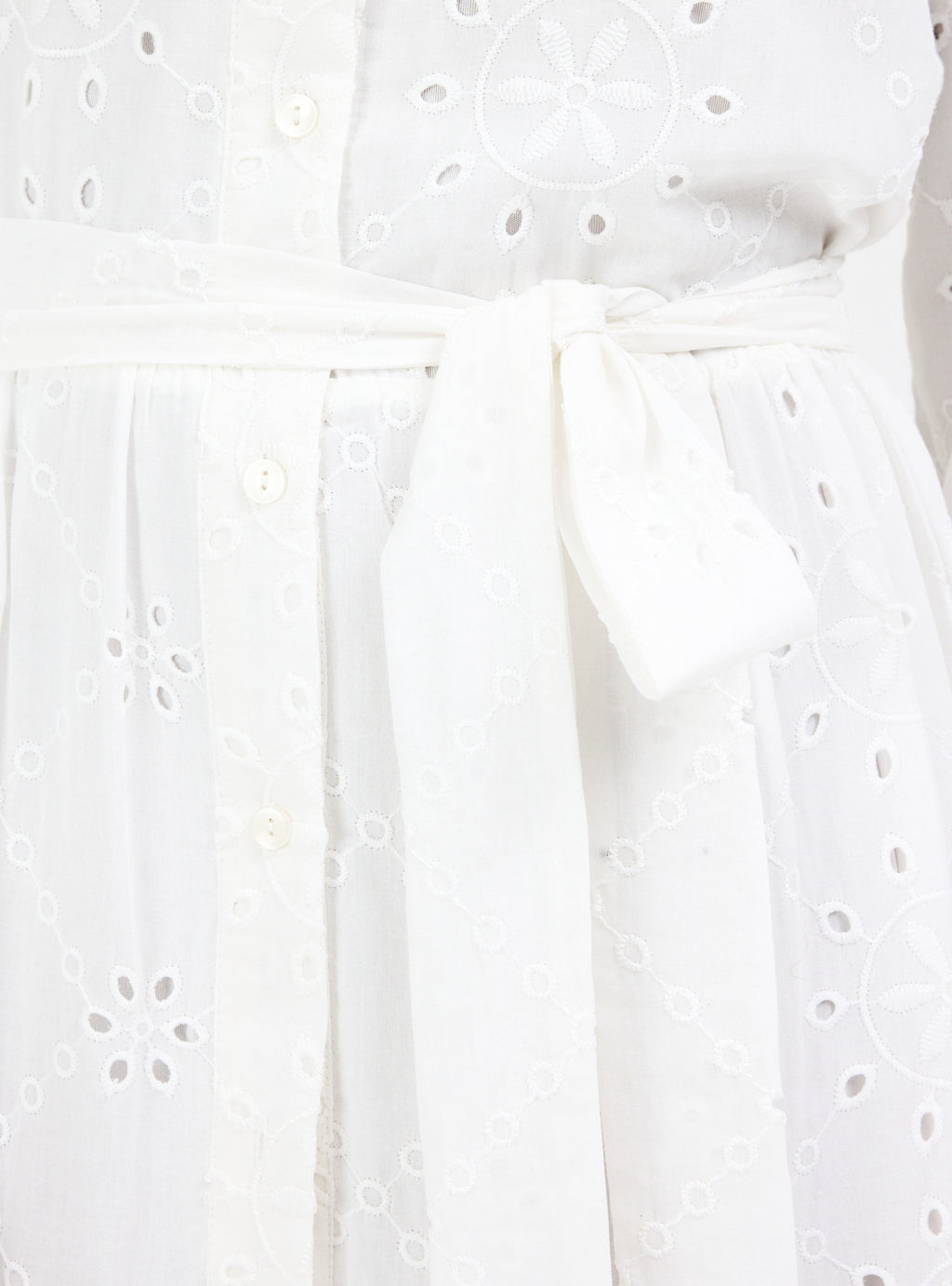 White Embroidered Cotton Maxi Dress - Store WF