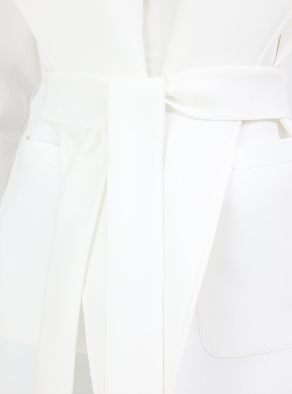 White Scuba Belted Jacket - Store WF