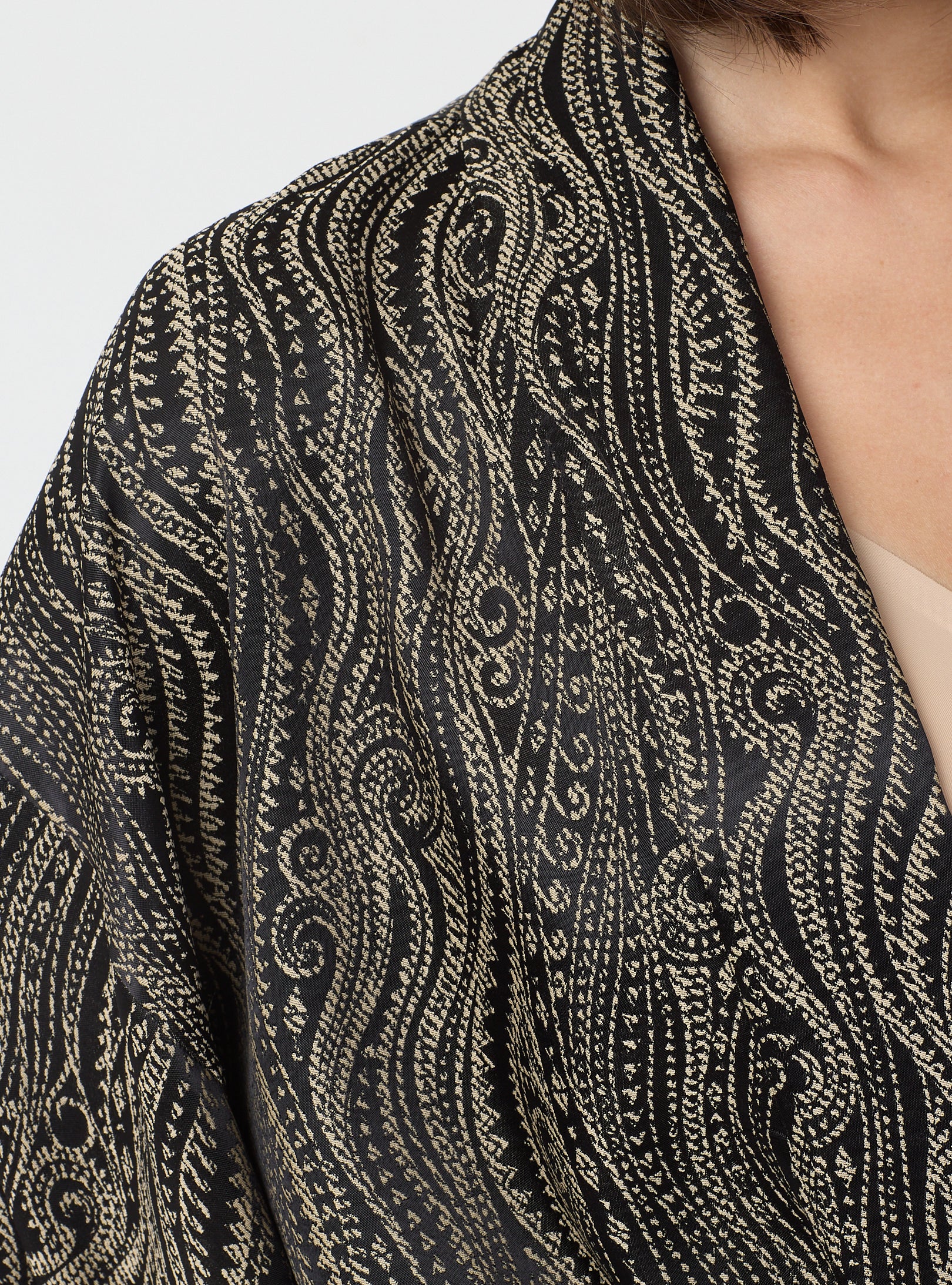 Shawl Collar Kimono Set with Elastic Waist Pants