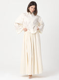 Ivory Embroidered Cotton Shirt & Skirt Set - Store WF