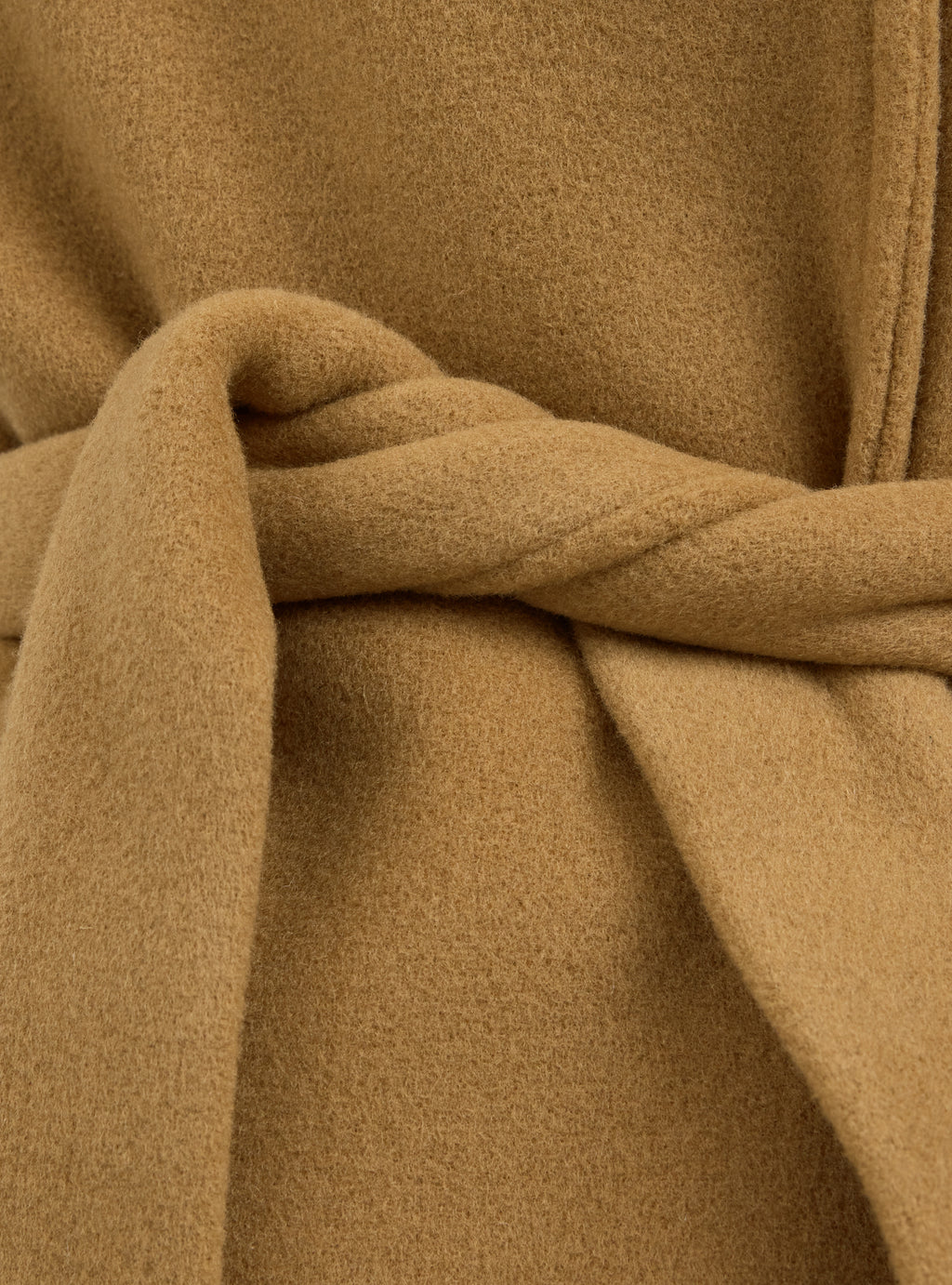 Camel Oversized Double-Breasted Wool Long Coat
